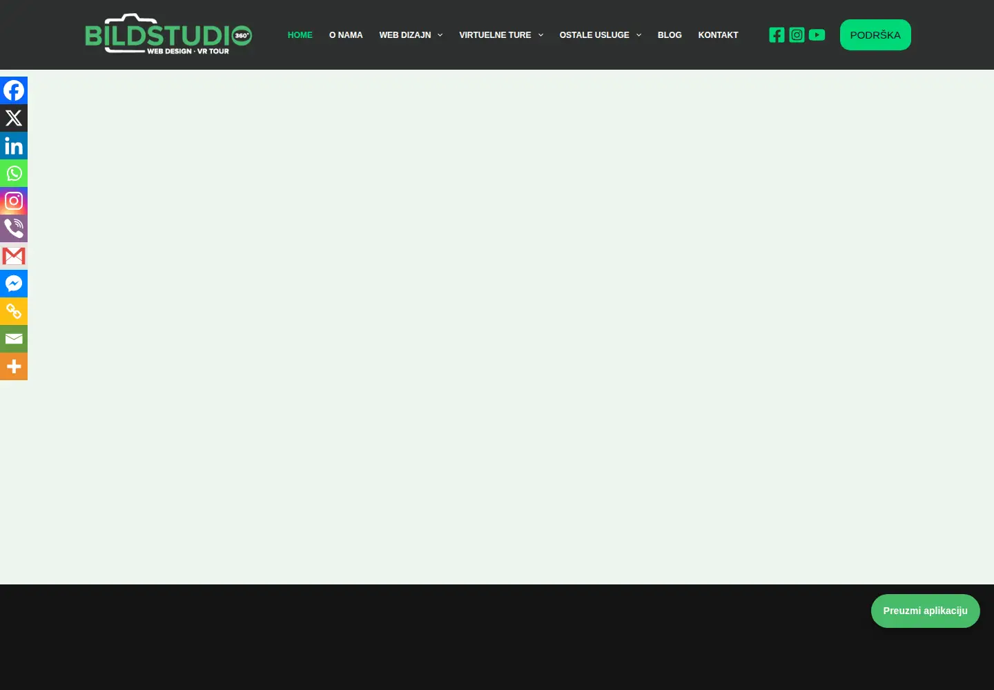Captured homepage of bildstudio.in.rs in the current scan