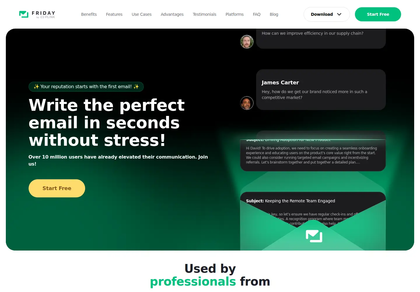 Screenshot of friday-email.ai