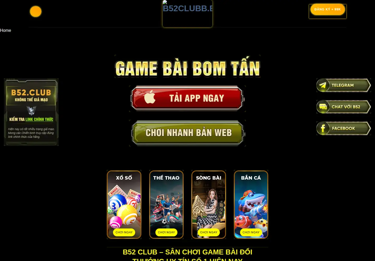 Screenshot of b52clubb.biz