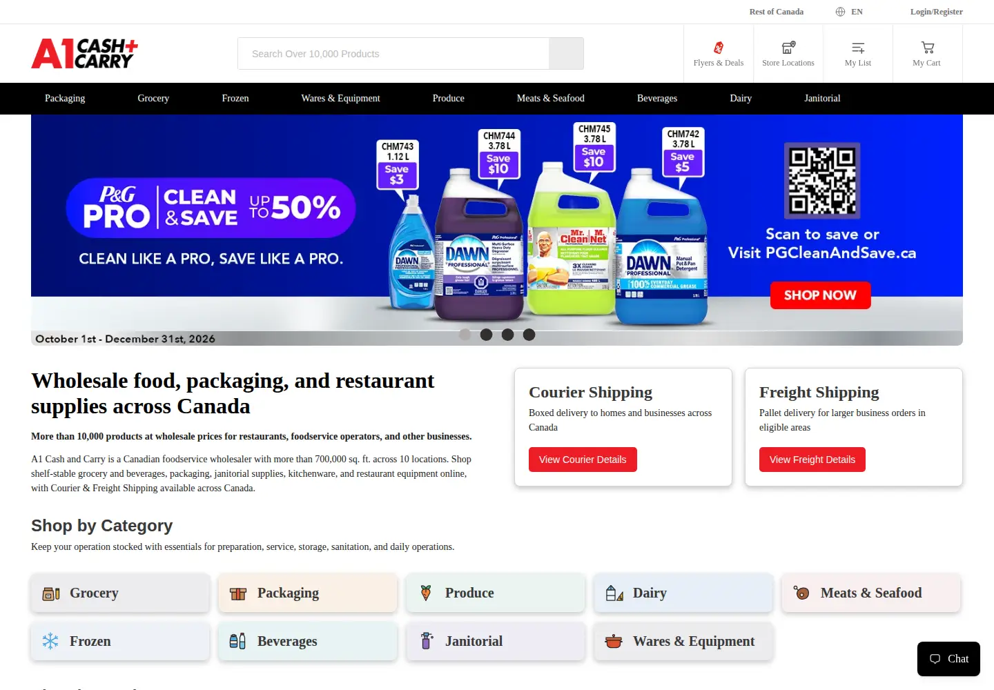 Captured homepage of a1cashandcarry.com in the current scan