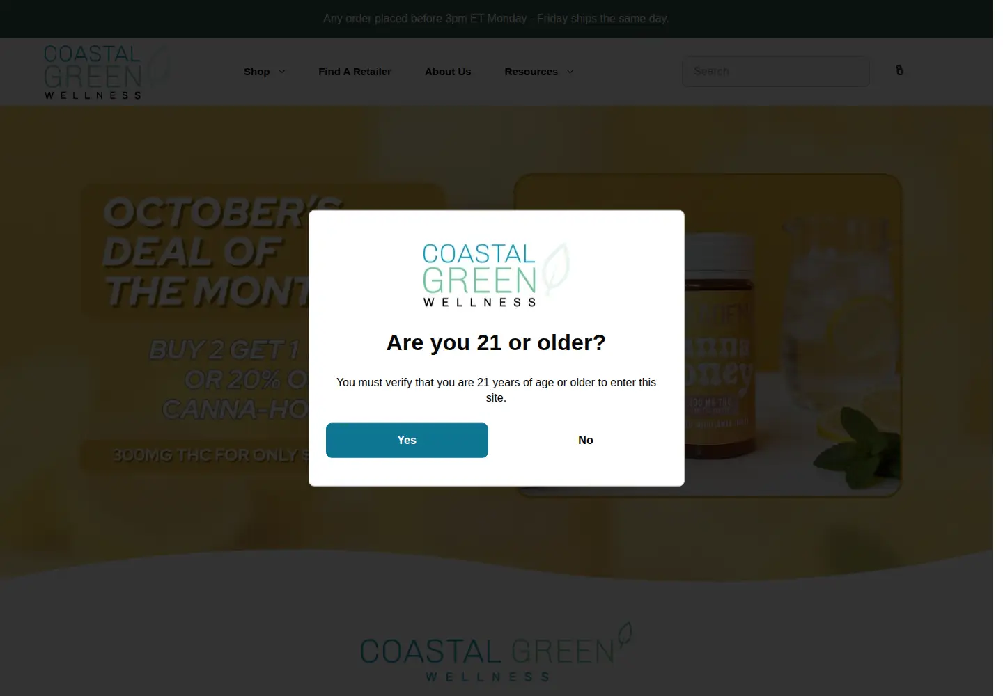Screenshot of coastalgreenwellness.com