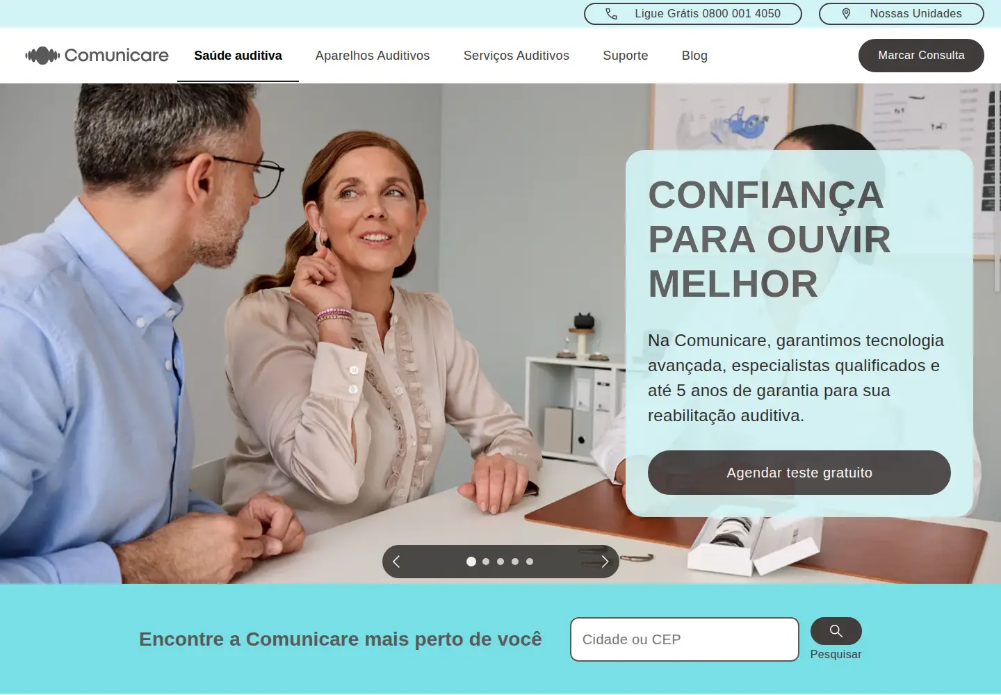 Captured homepage of comunicareaparelhosauditivos.com in the current scan
