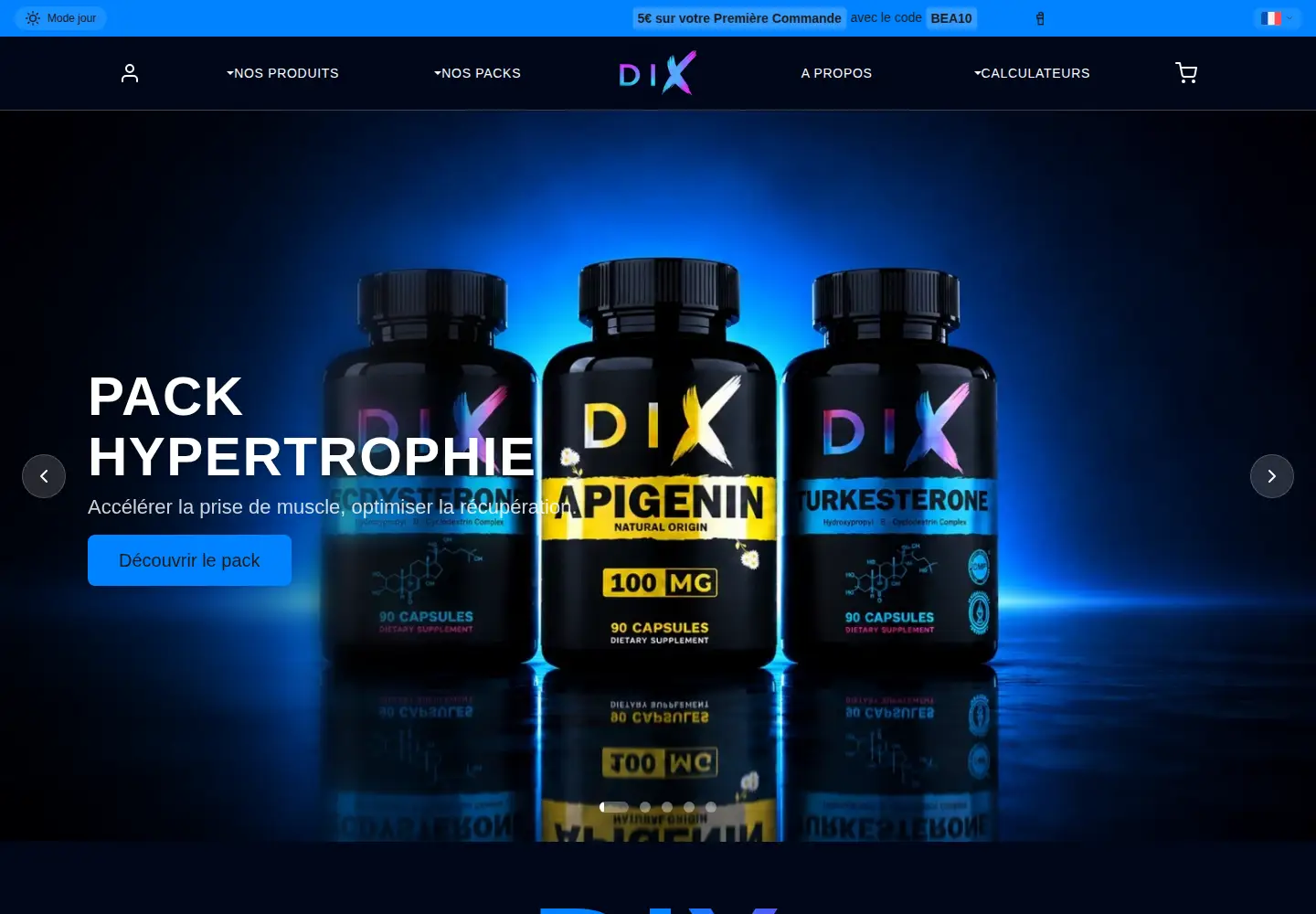 Captured homepage of dixsupps.com in the current scan