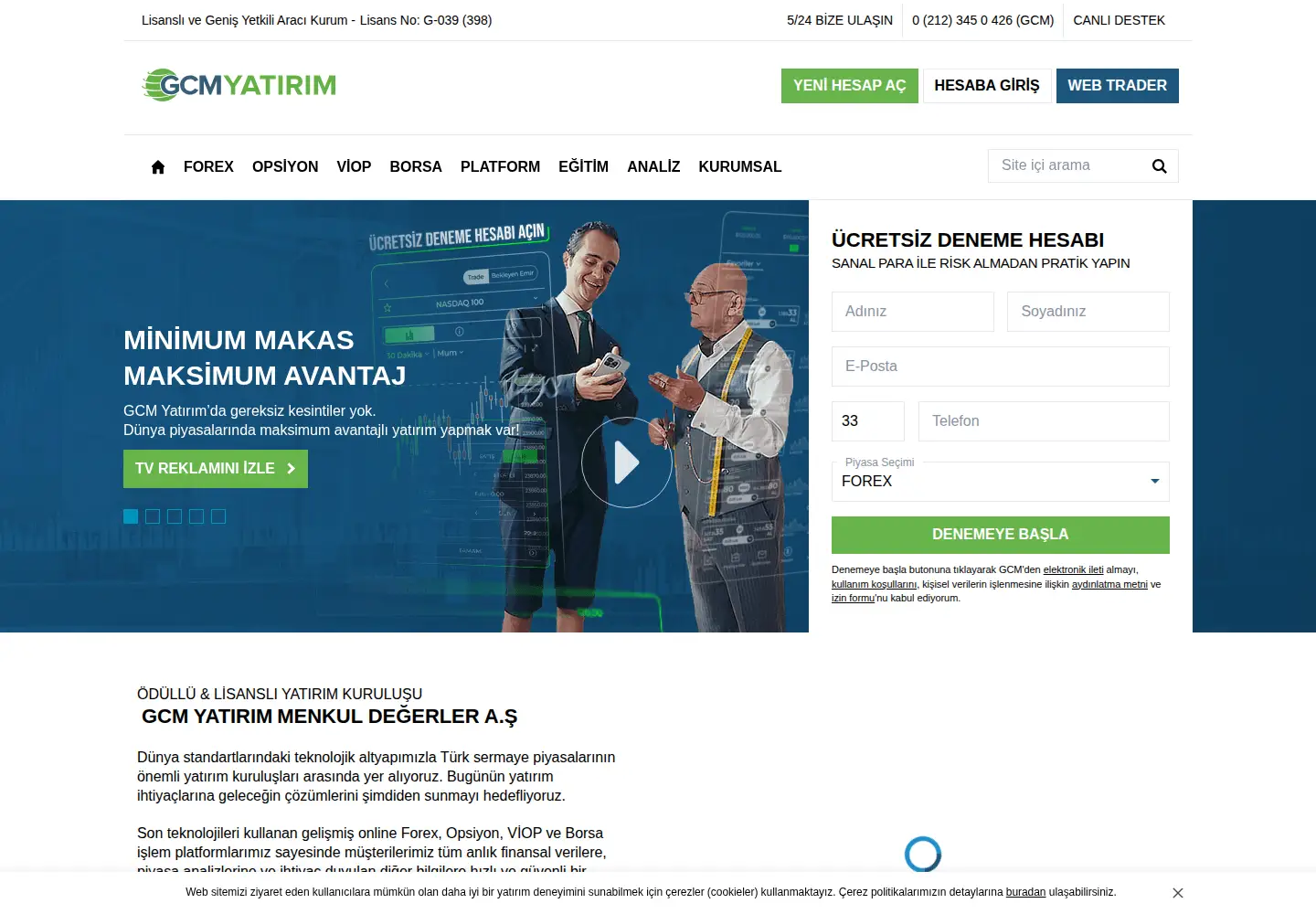 Captured homepage of gcmforex.com in the current scan