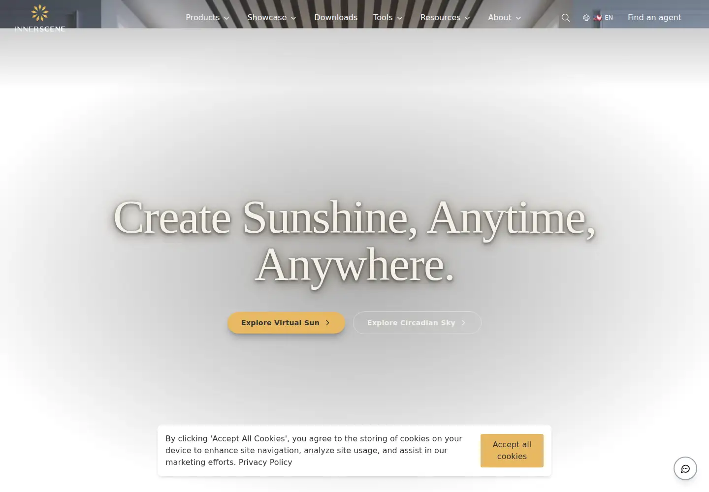 Captured homepage of innerscene.com in the current scan