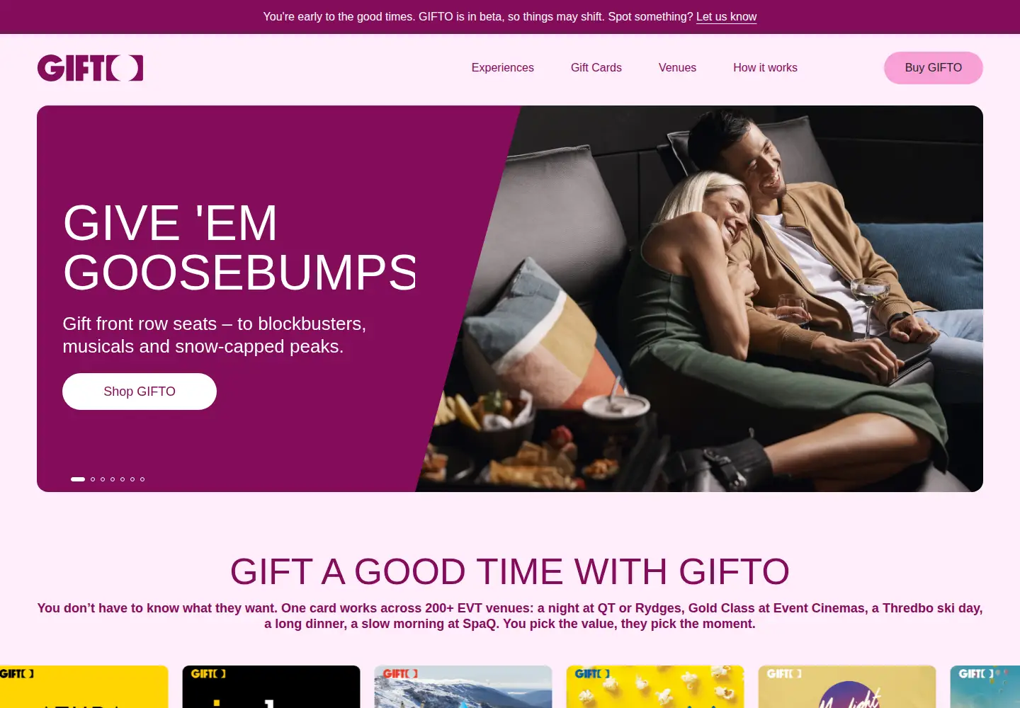 Screenshot of gifto.gift