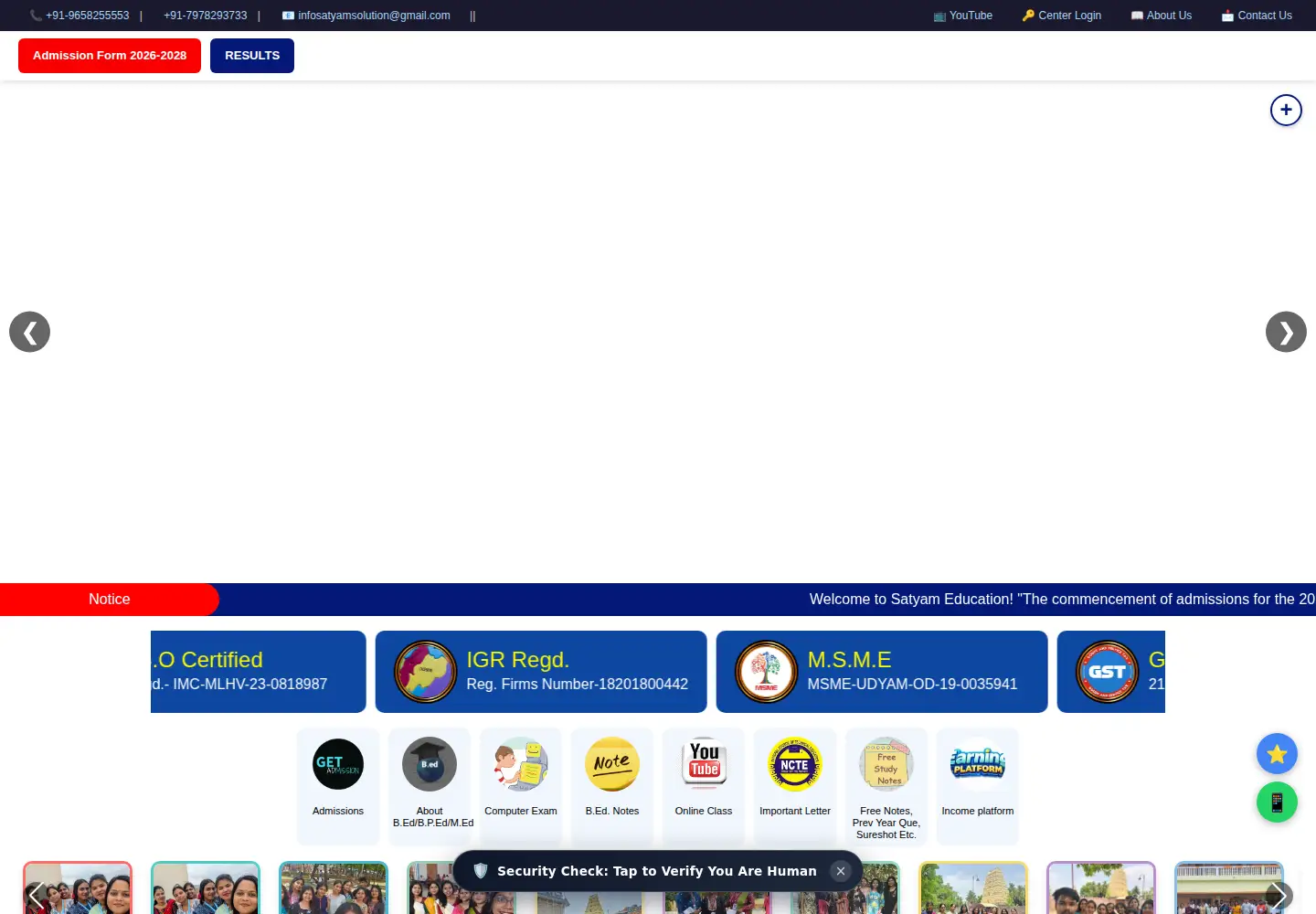 Captured homepage of satyameducation.org.in in the current scan