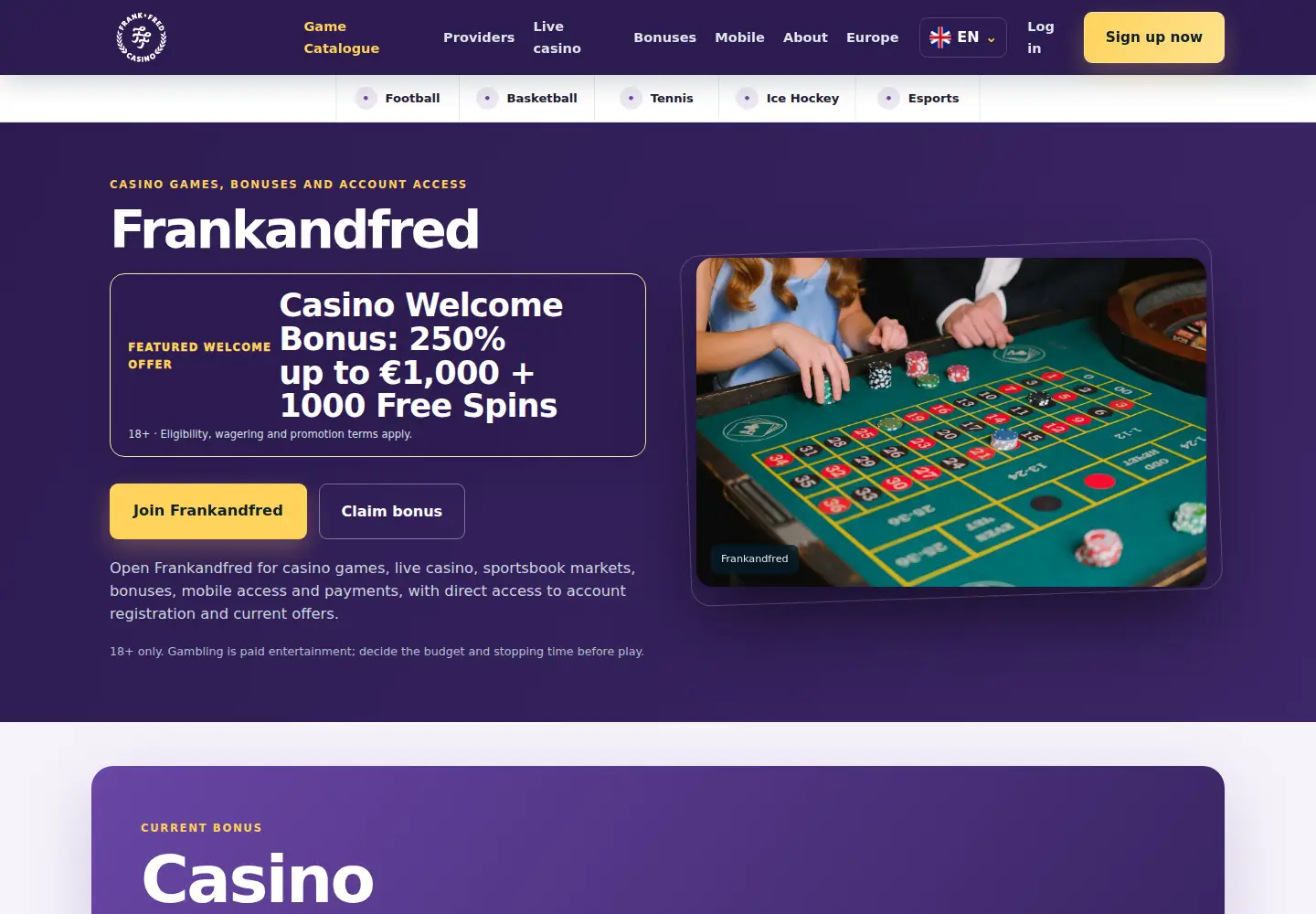 Screenshot of frankandfred.eu