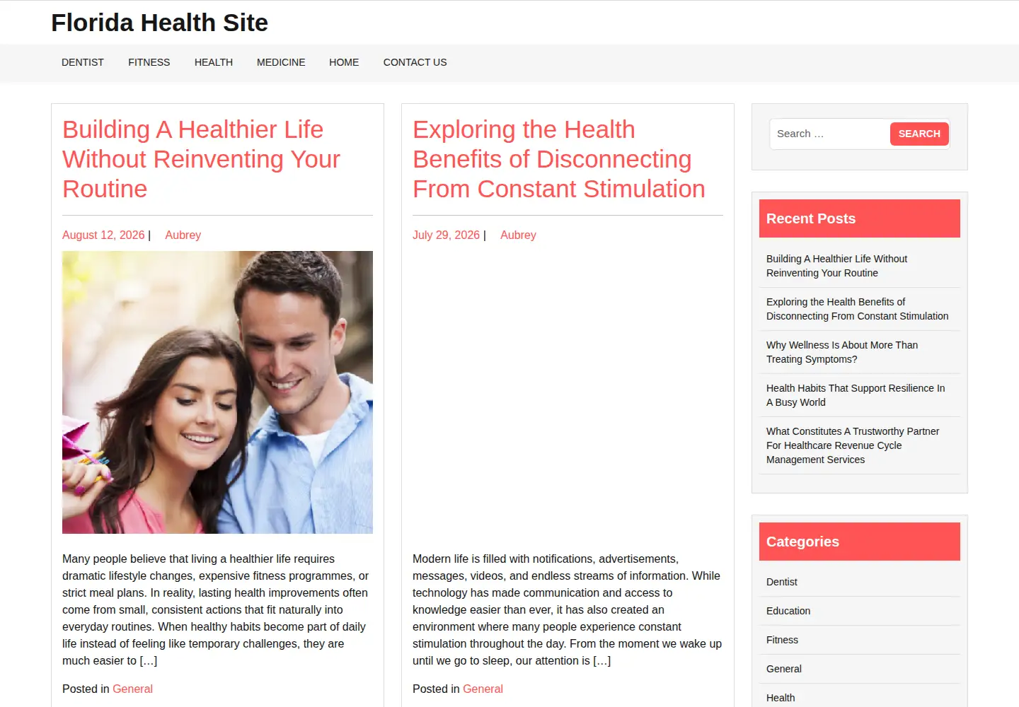 Screenshot of floridahealthsite.org