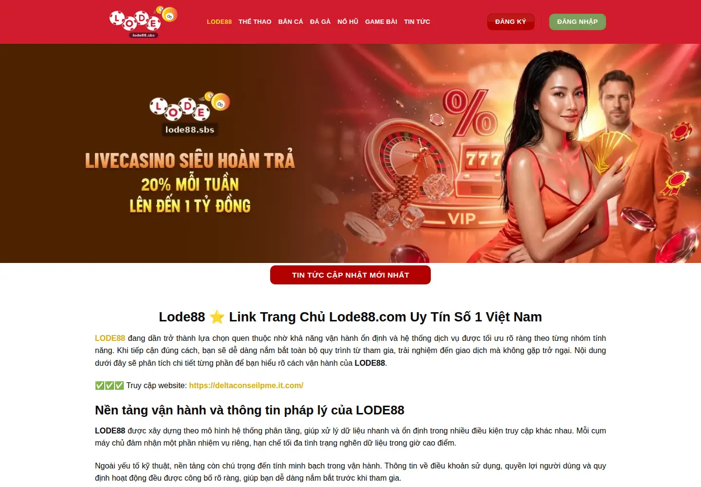 Screenshot of lode88.sbs