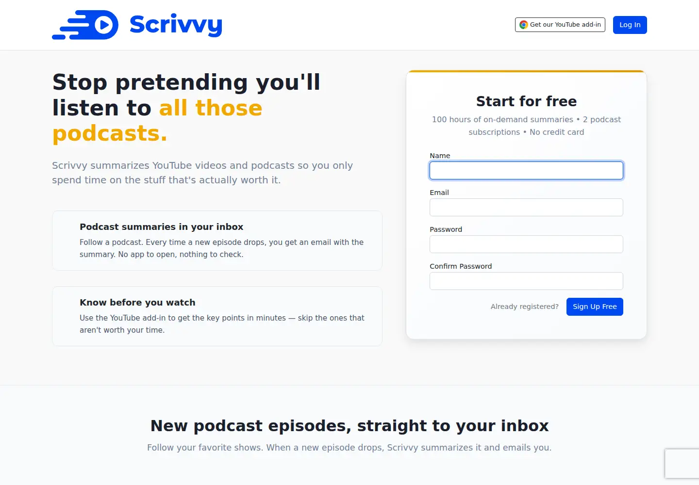 Screenshot of scrivvy.ai