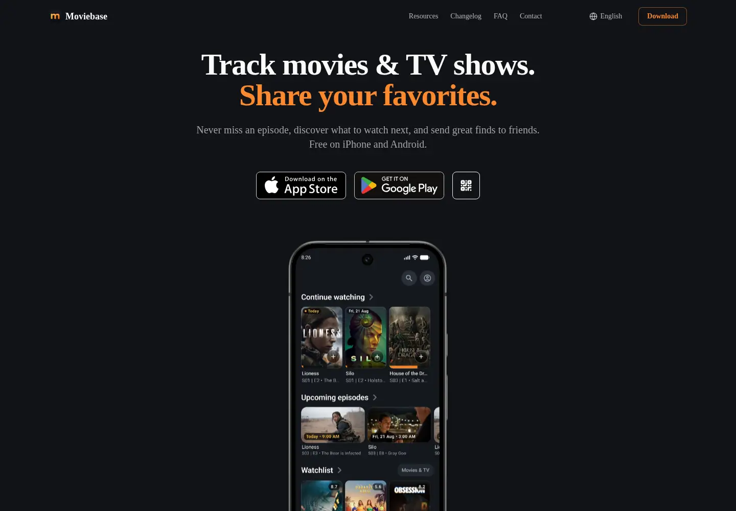 Screenshot of moviebase.app