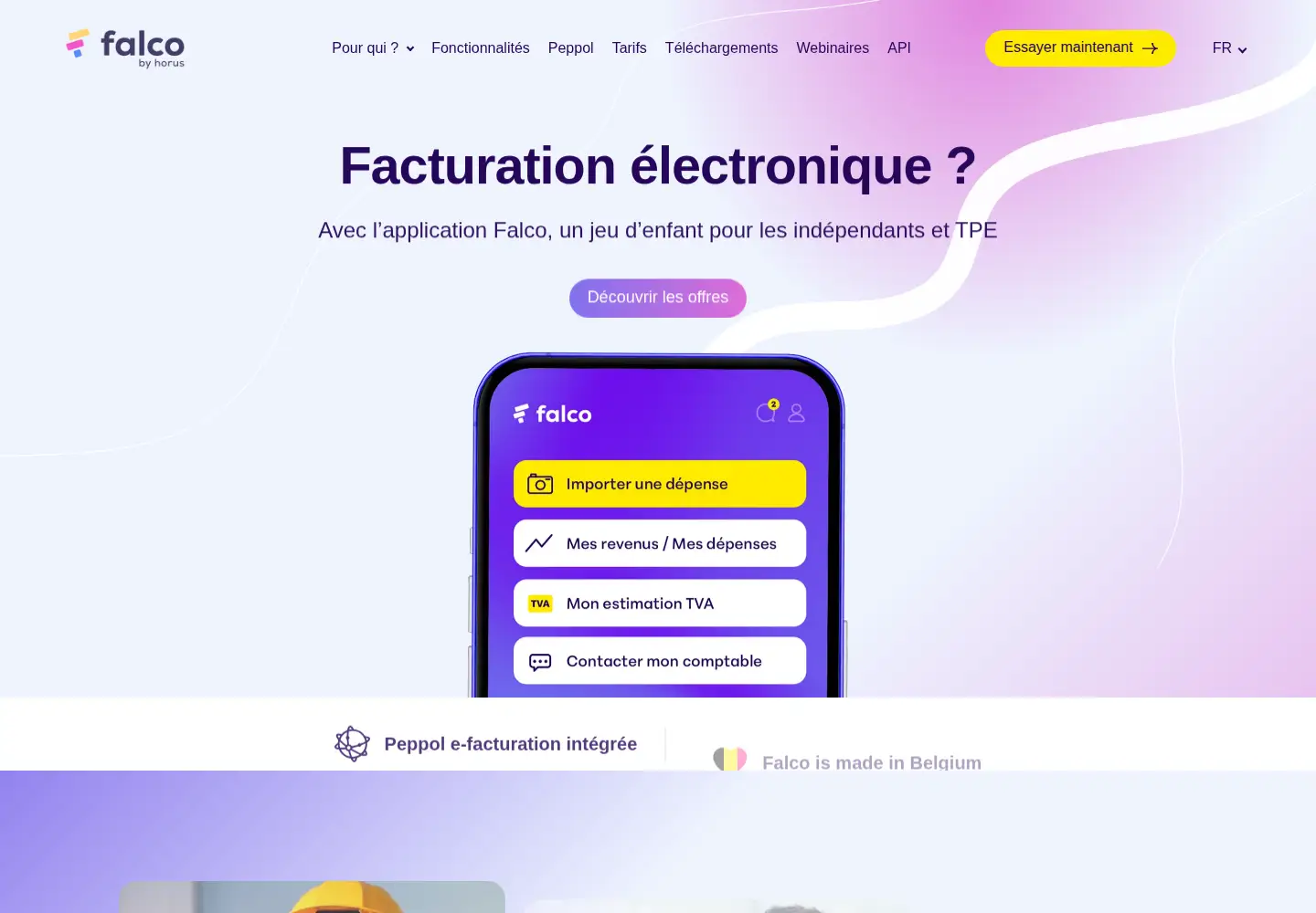Screenshot of falco-app.be