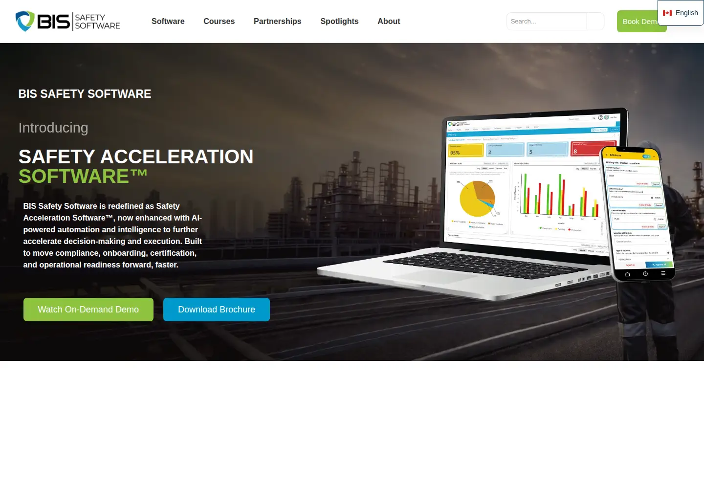 Captured homepage of bissafety.ca in the current scan