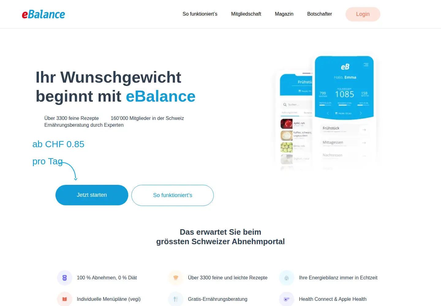 Screenshot of ebalance.ch