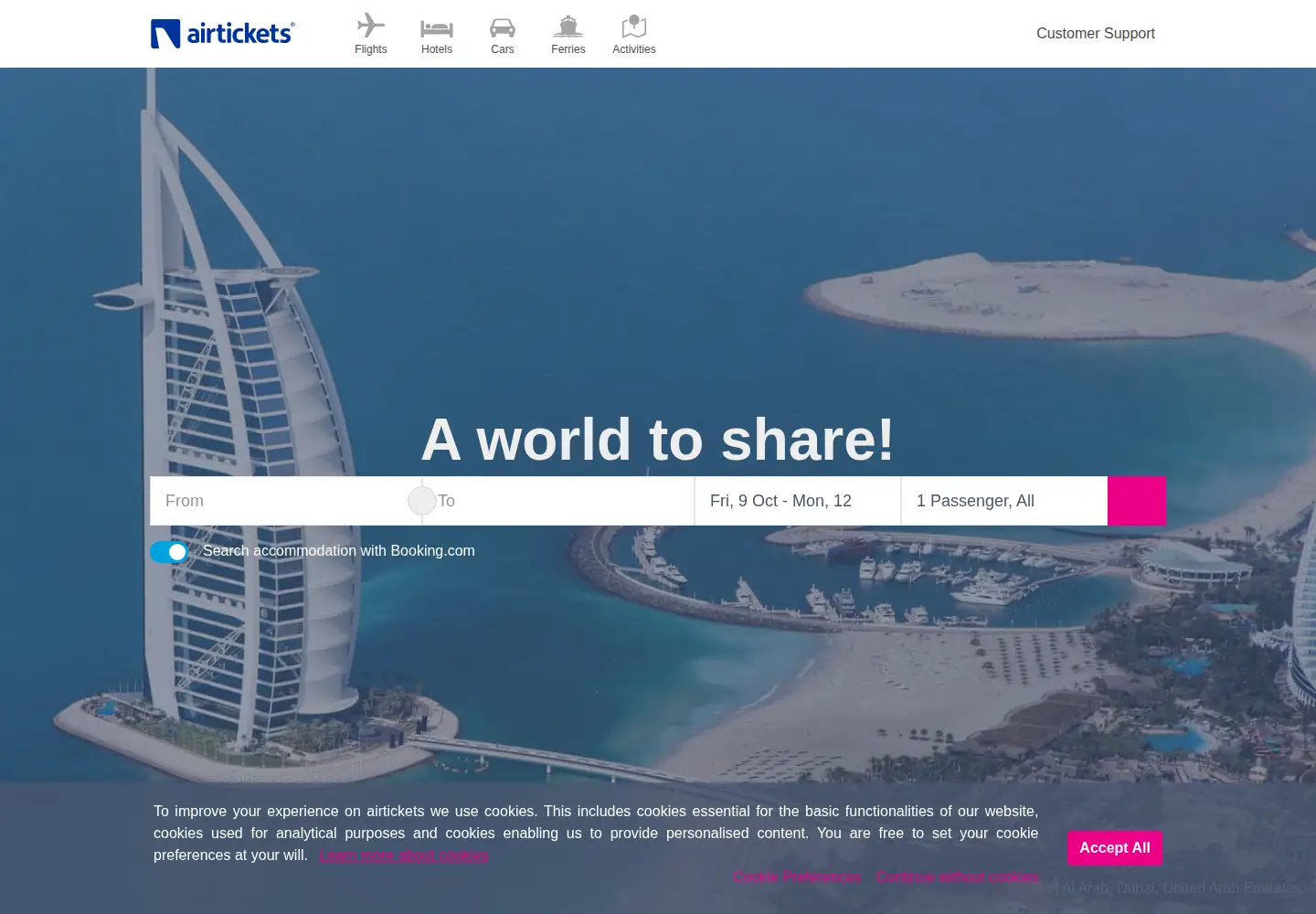 Screenshot of airtickets.com