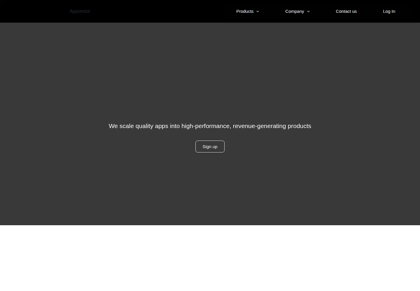 Captured homepage of appvestor.com in the current scan