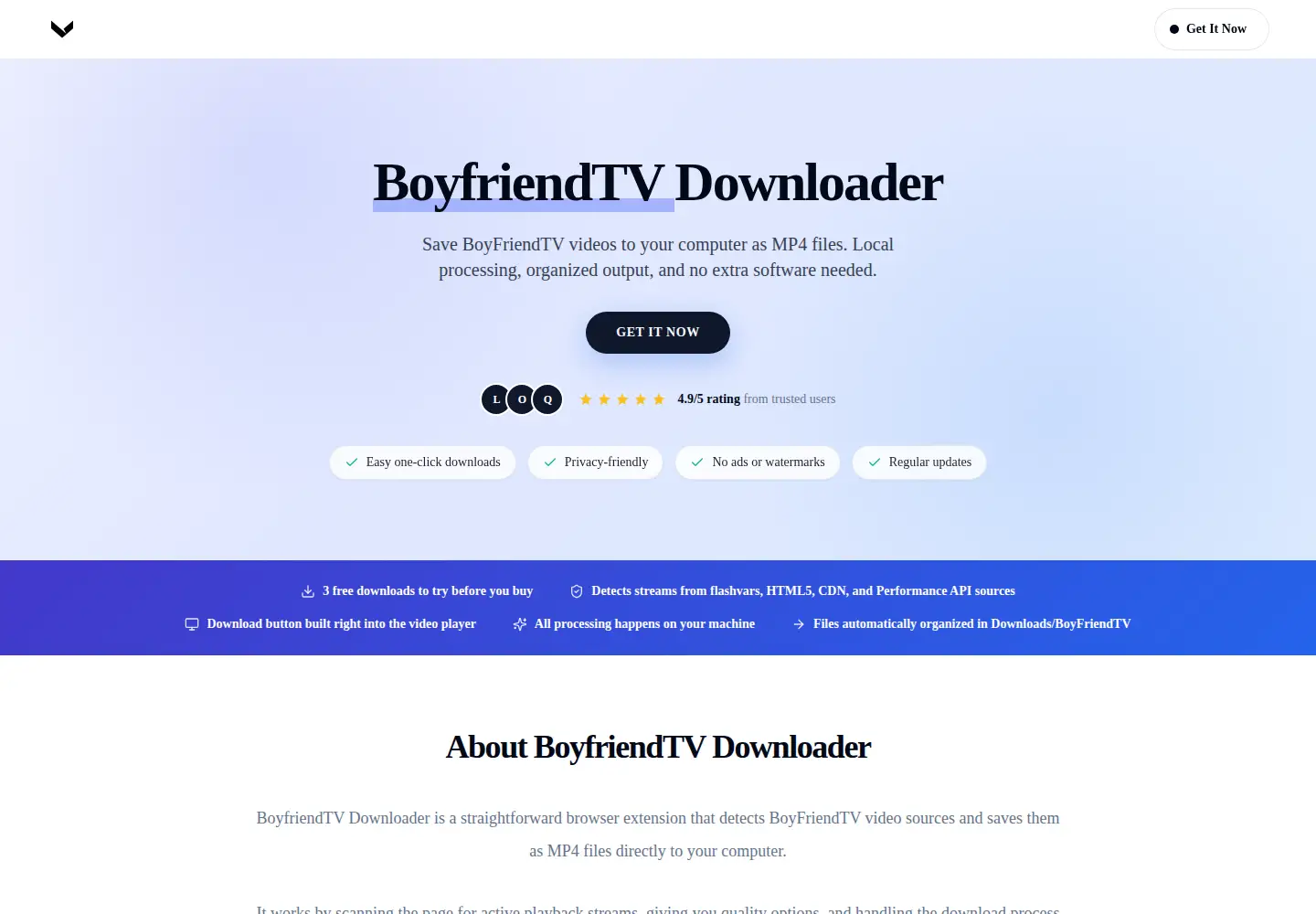 Screenshot of boyfriendtvdownloader.com