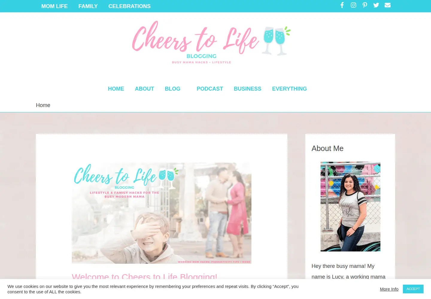 Captured homepage of cheerstolifeblogging.com in the current scan