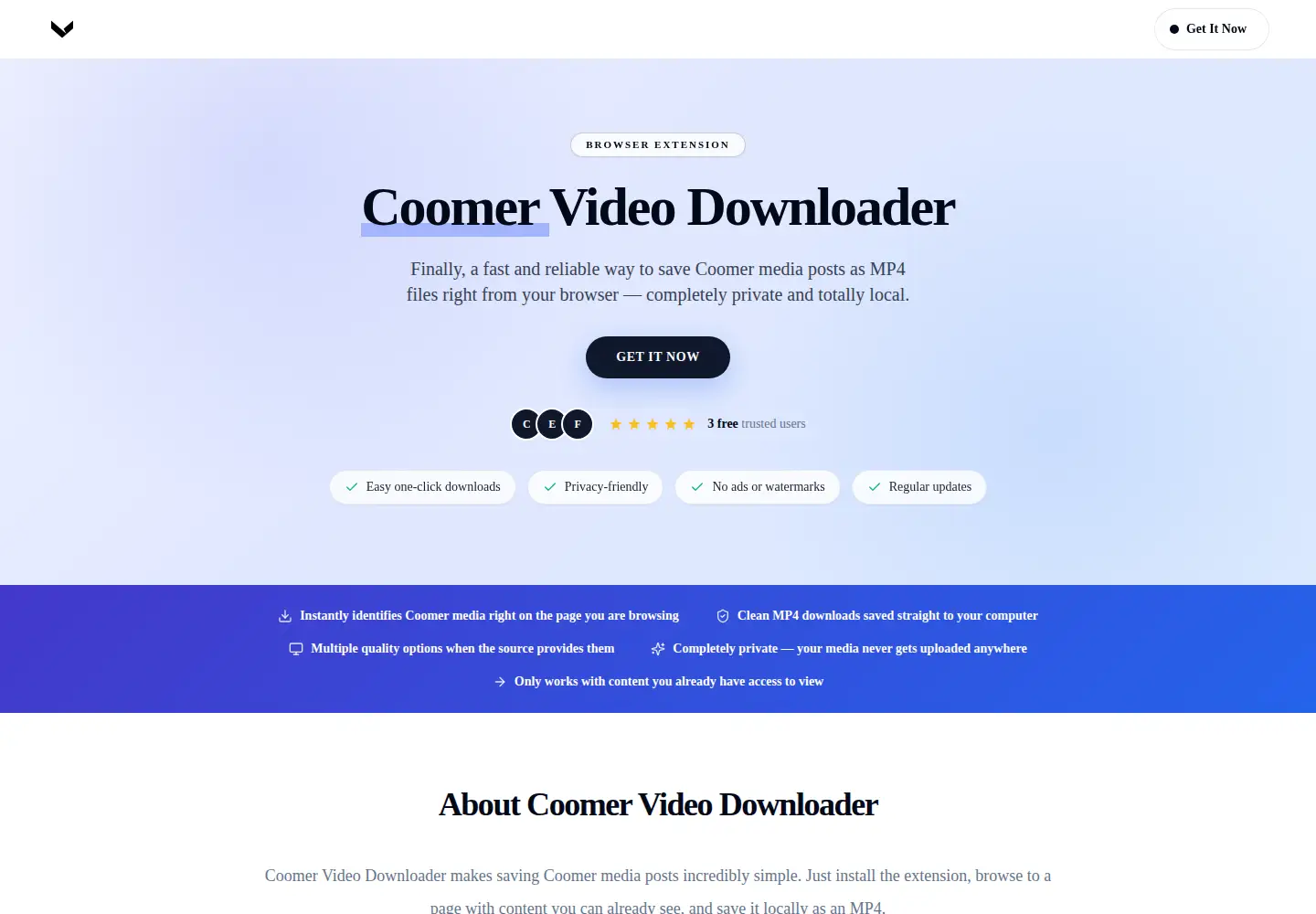 Screenshot of coomervideodownloader.com