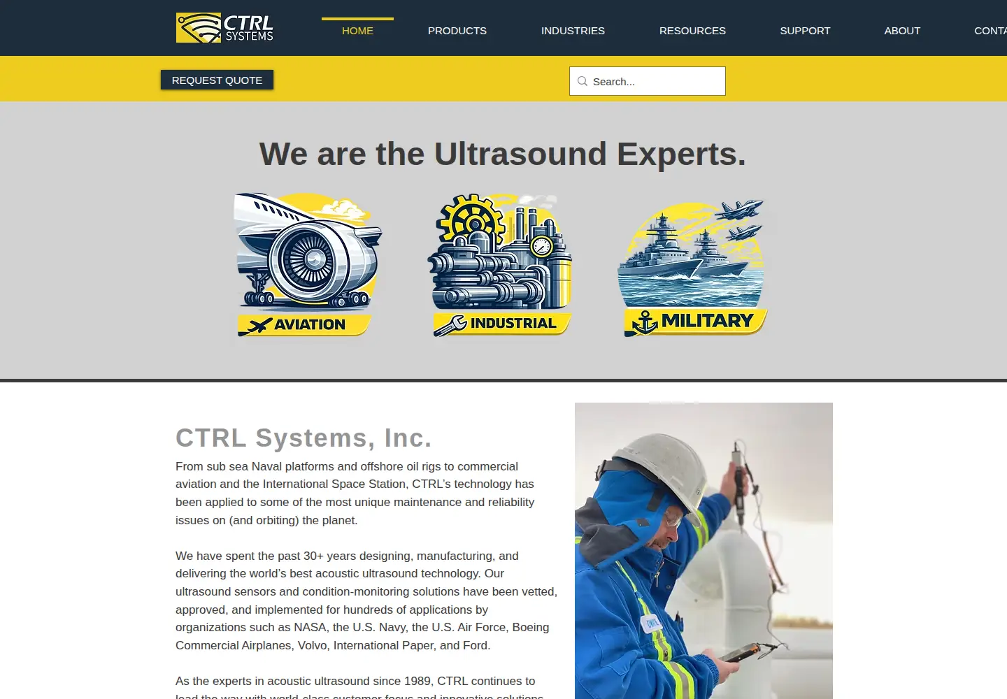 Captured homepage of ctrlsys.com in the current scan