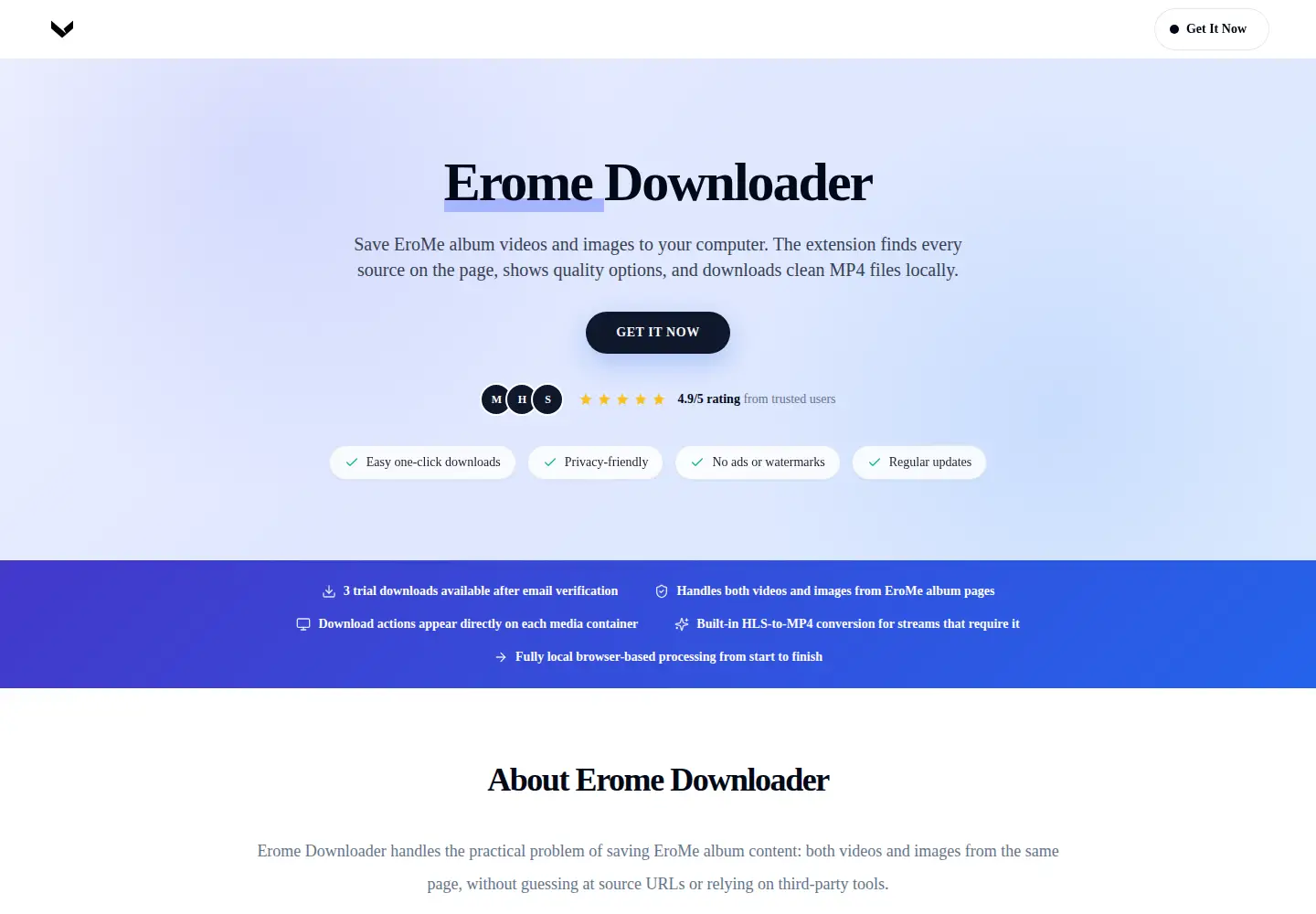 Screenshot of eromevideodownloader.com