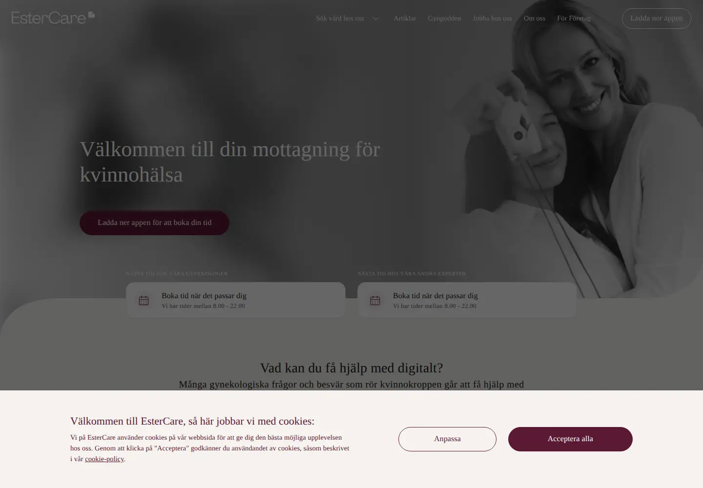 Screenshot of estercare.com