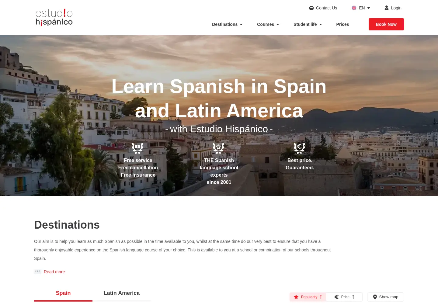 Screenshot of estudiohispanico.com