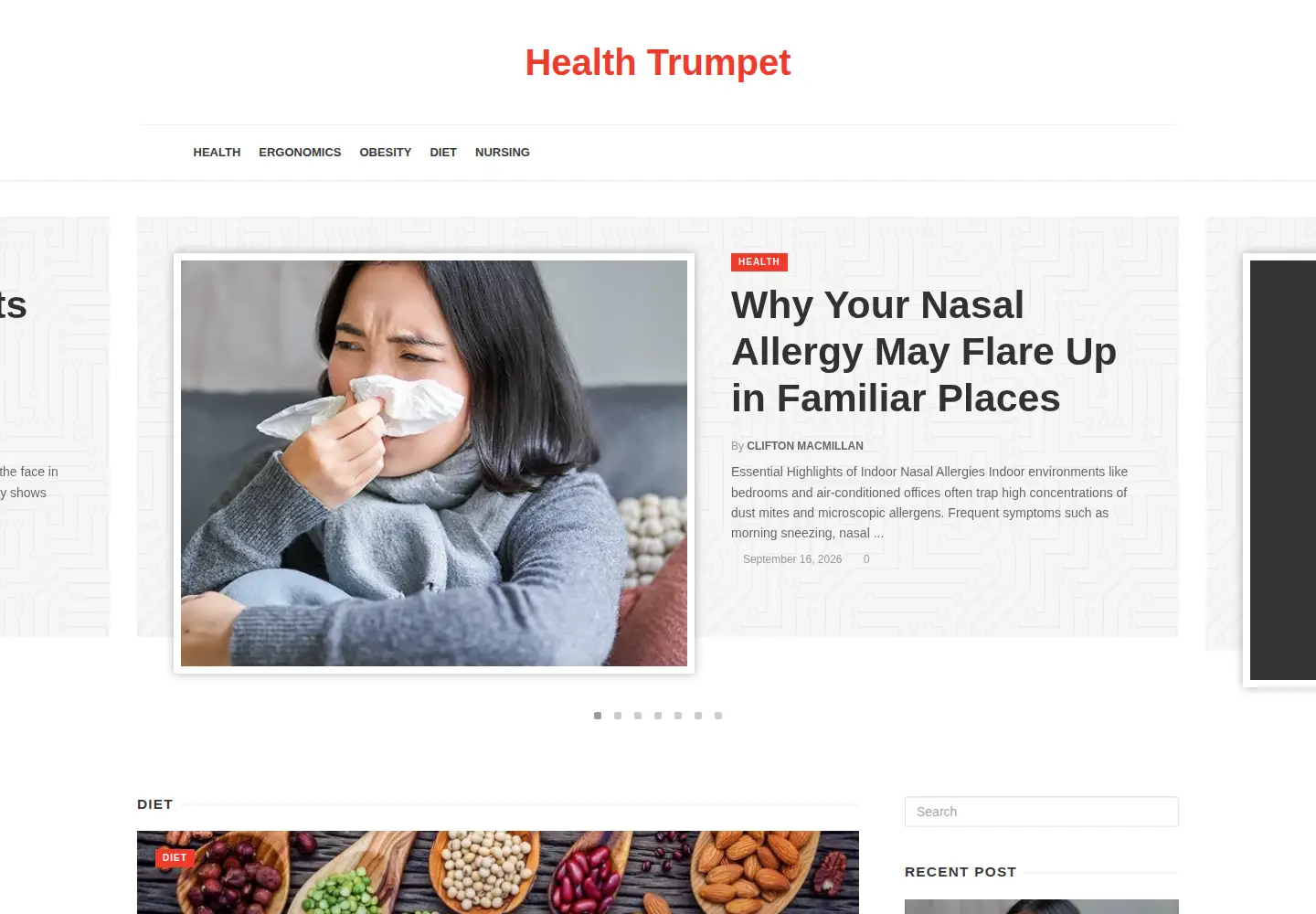Screenshot of healthtrumpet.com