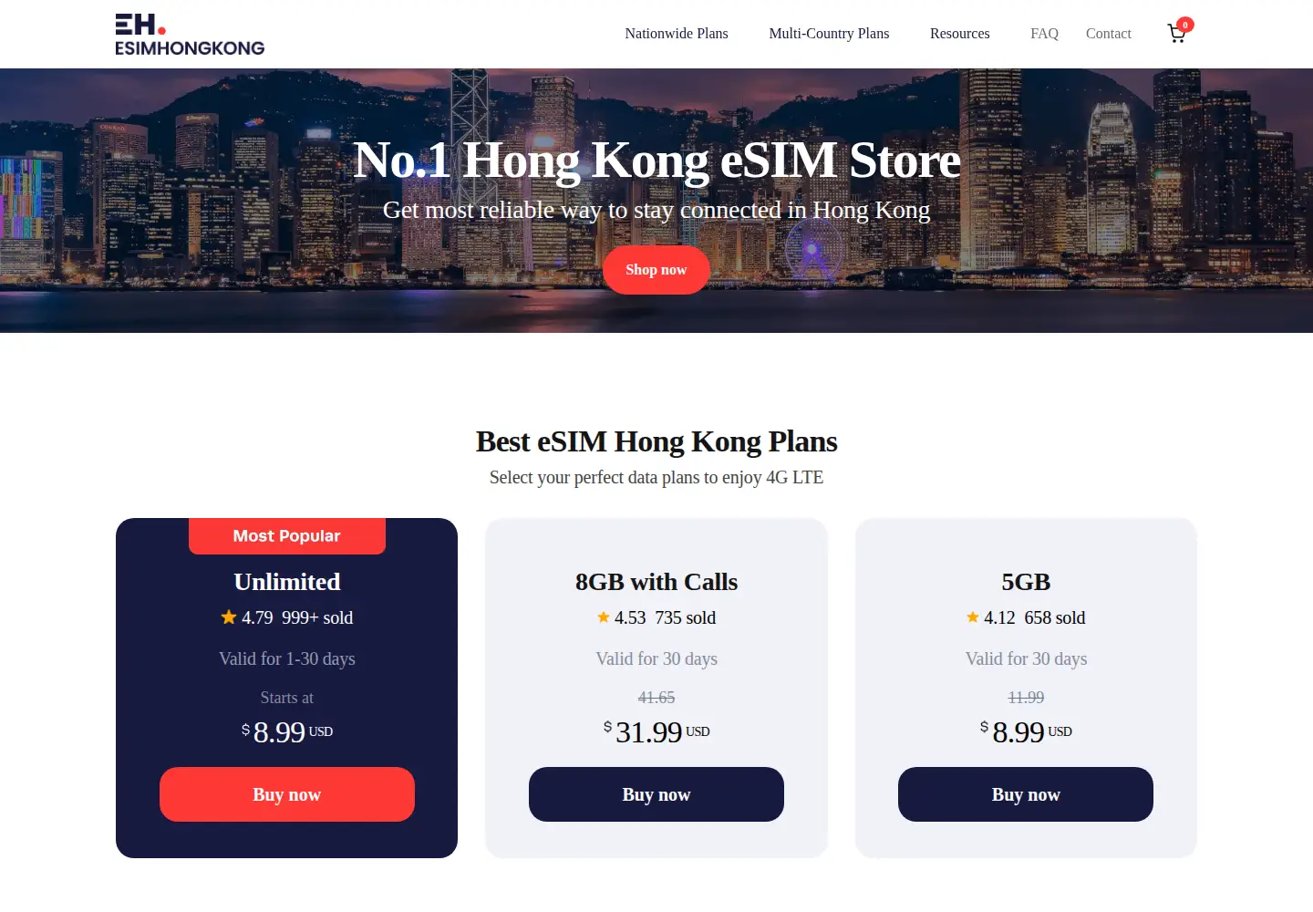 Captured homepage of hongkongesim.com in the current scan