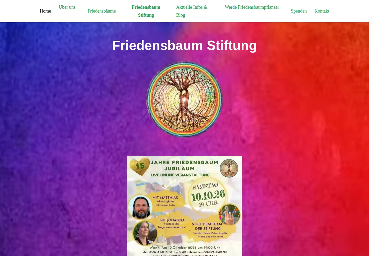 Screenshot of friedensbaum.de