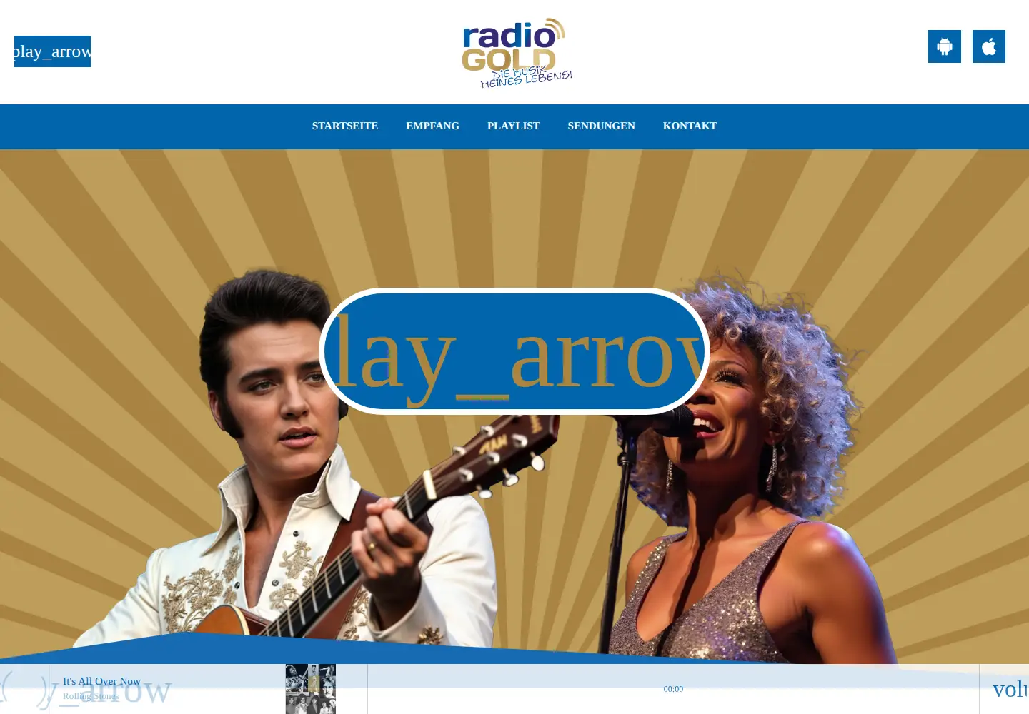 Screenshot of radiogold.de