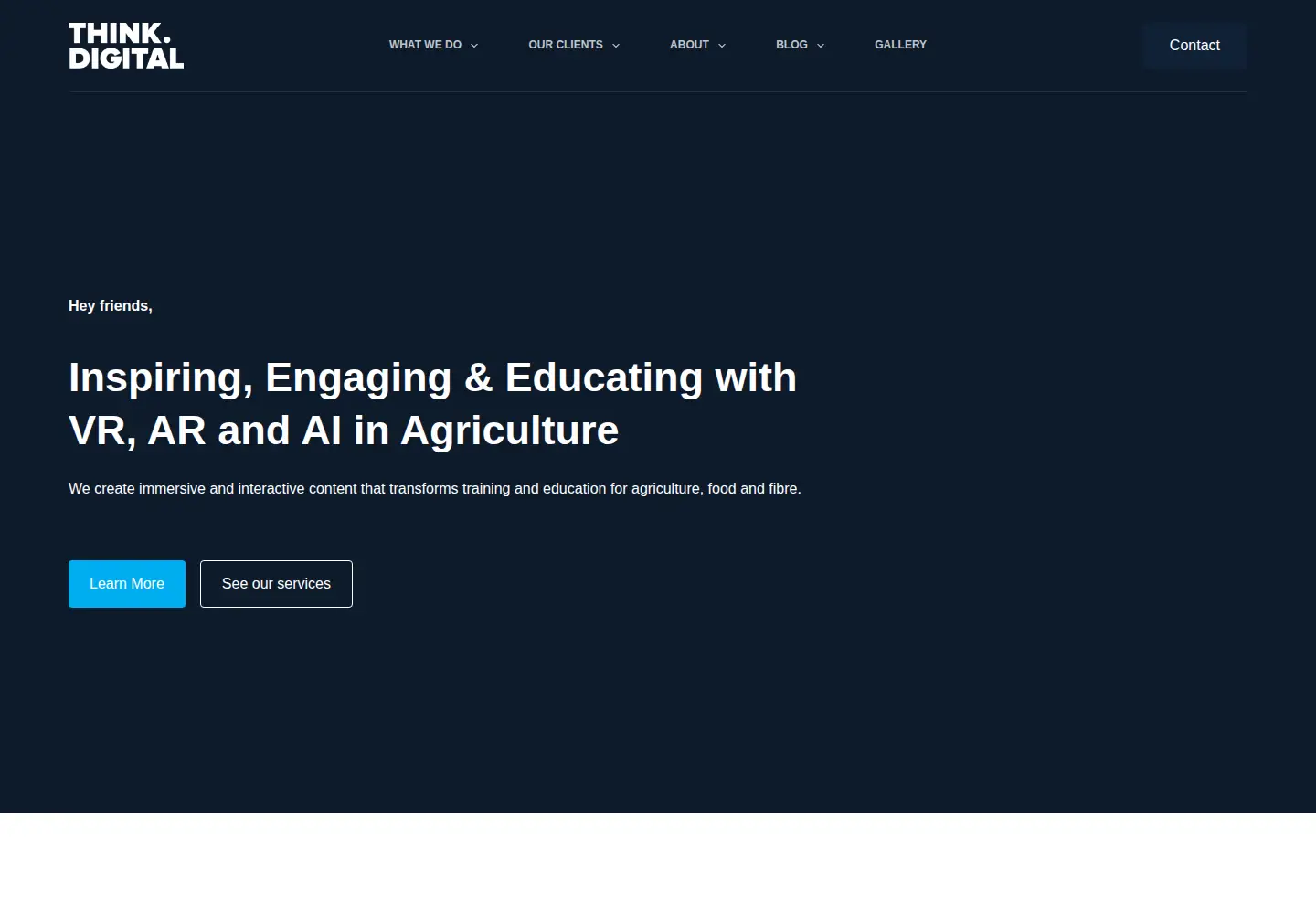 Captured homepage of think.digital in the current scan