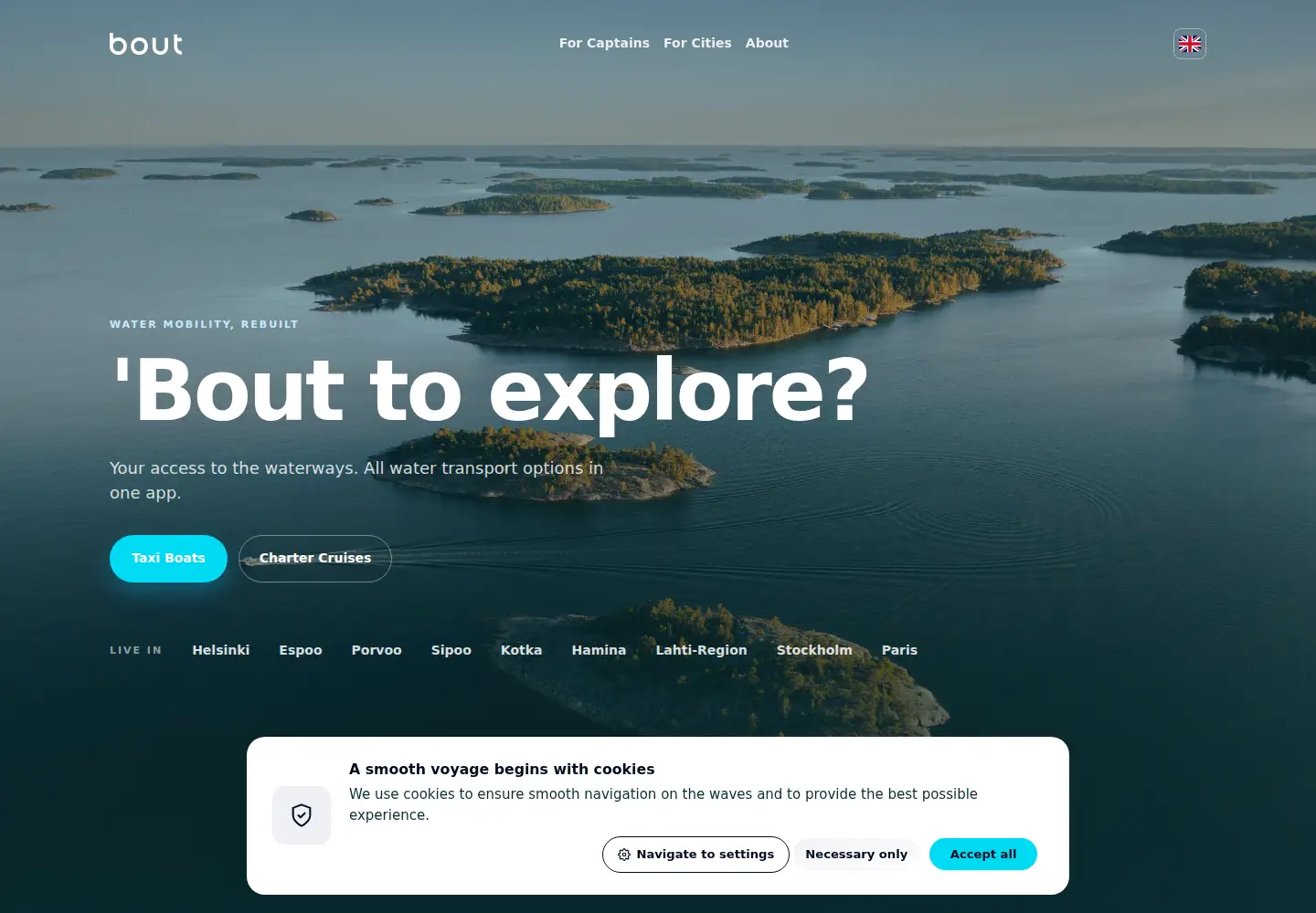 Captured homepage of bout.fi in the current scan