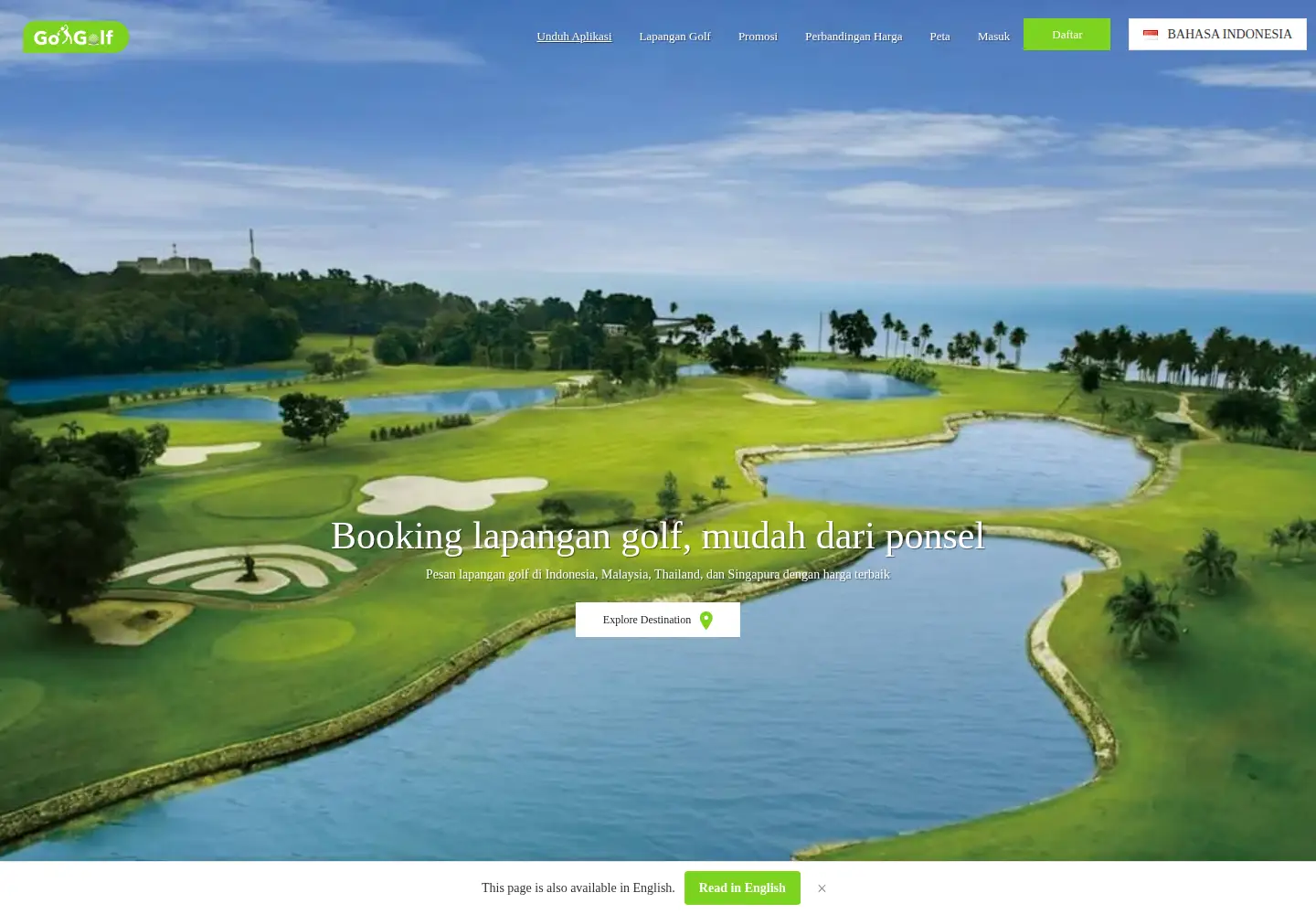 Screenshot of gogolf.co.id