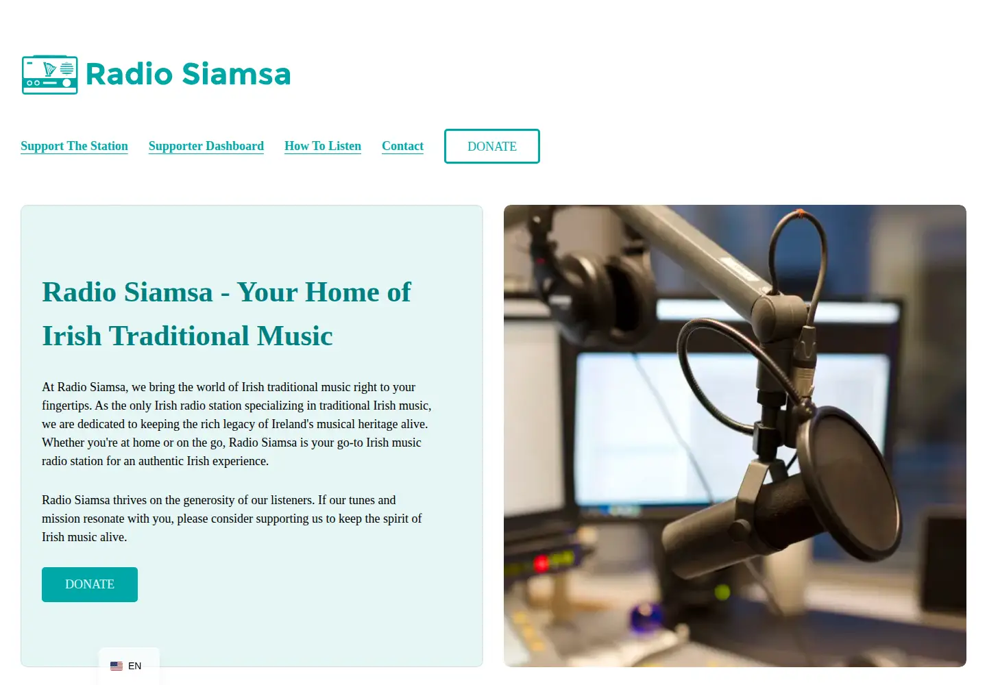 Captured homepage of siamsa.ie in the current scan