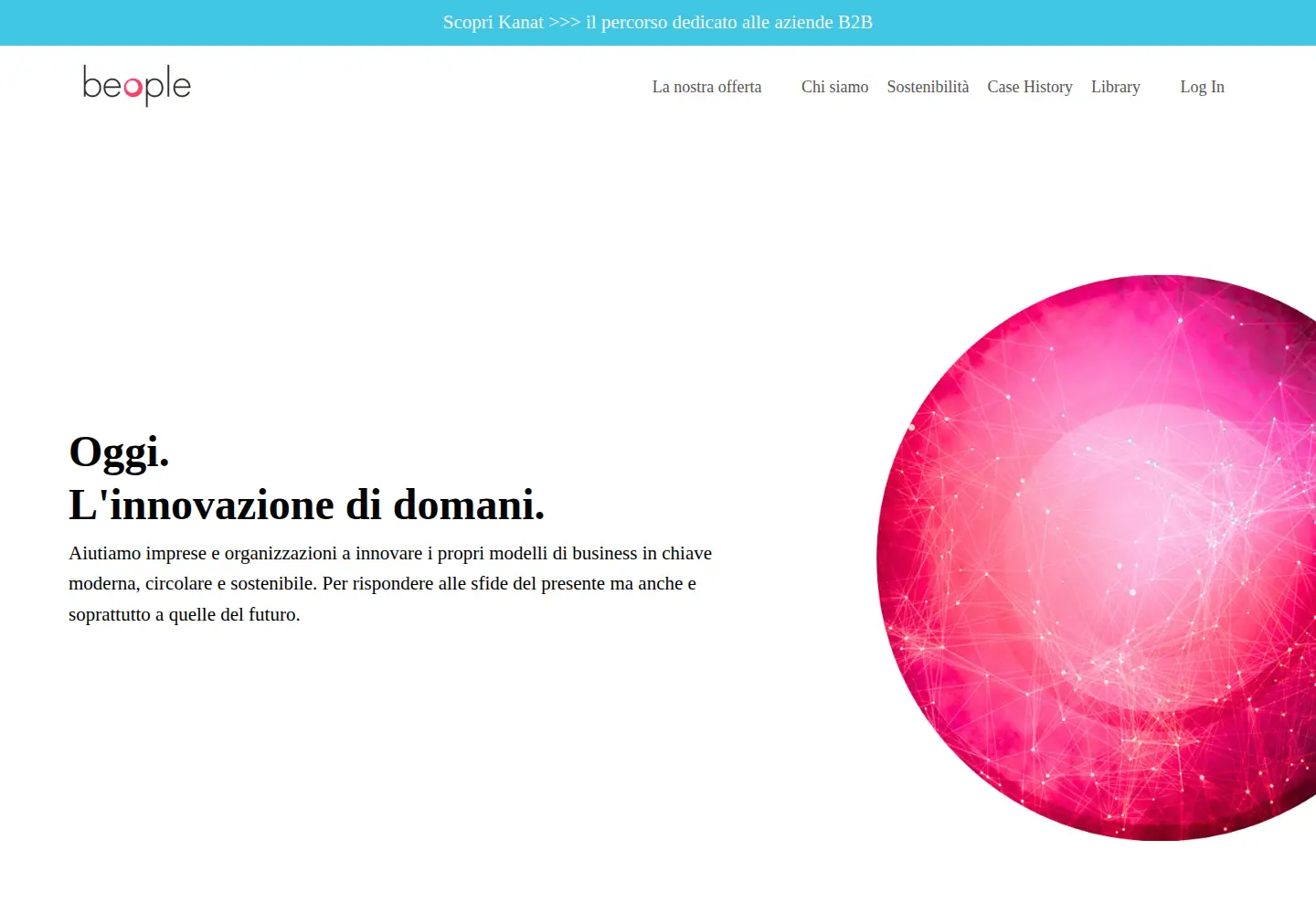 Captured homepage of beople.it in the current scan