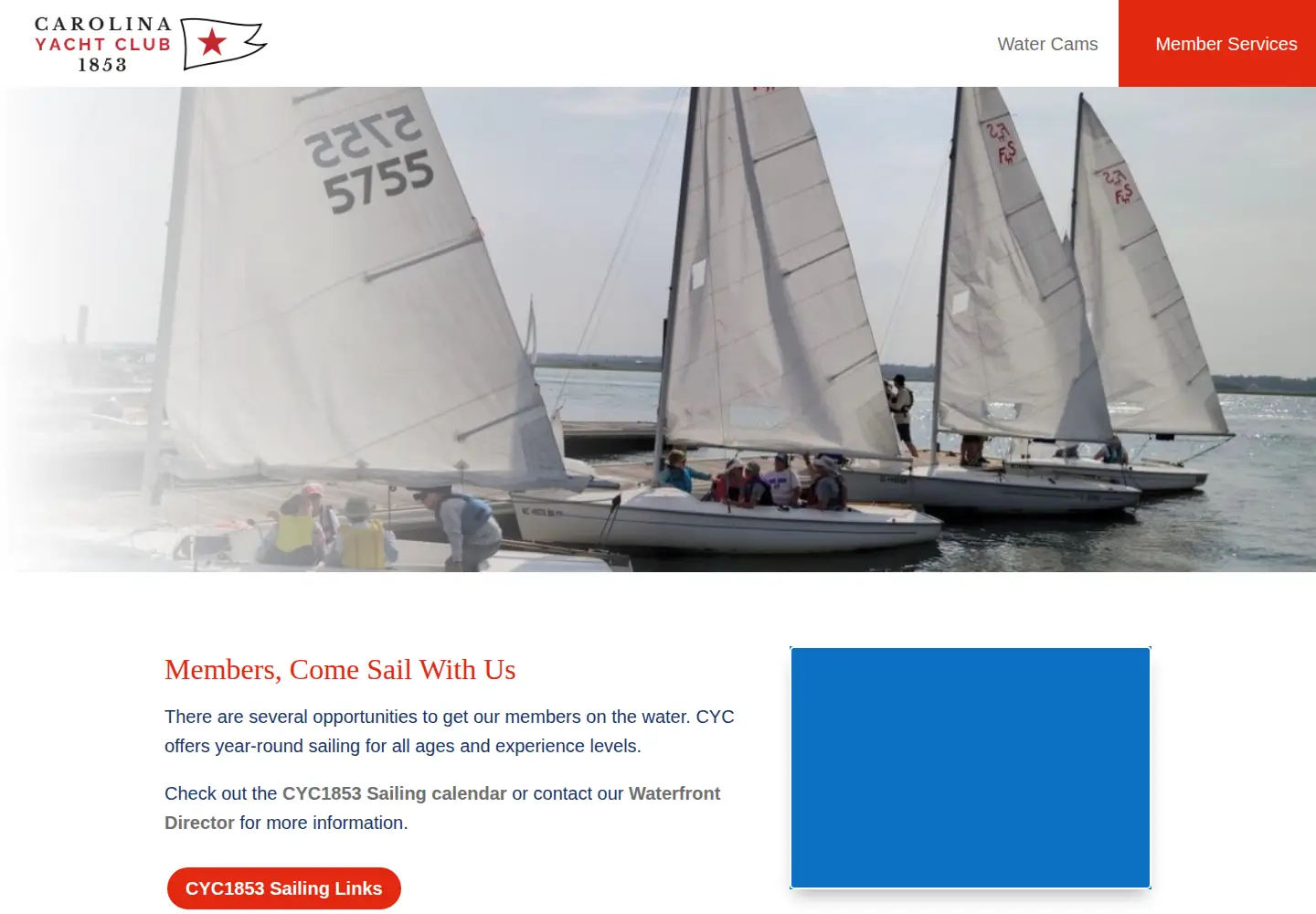 Captured homepage of carolinayachtclub.org in the current scan