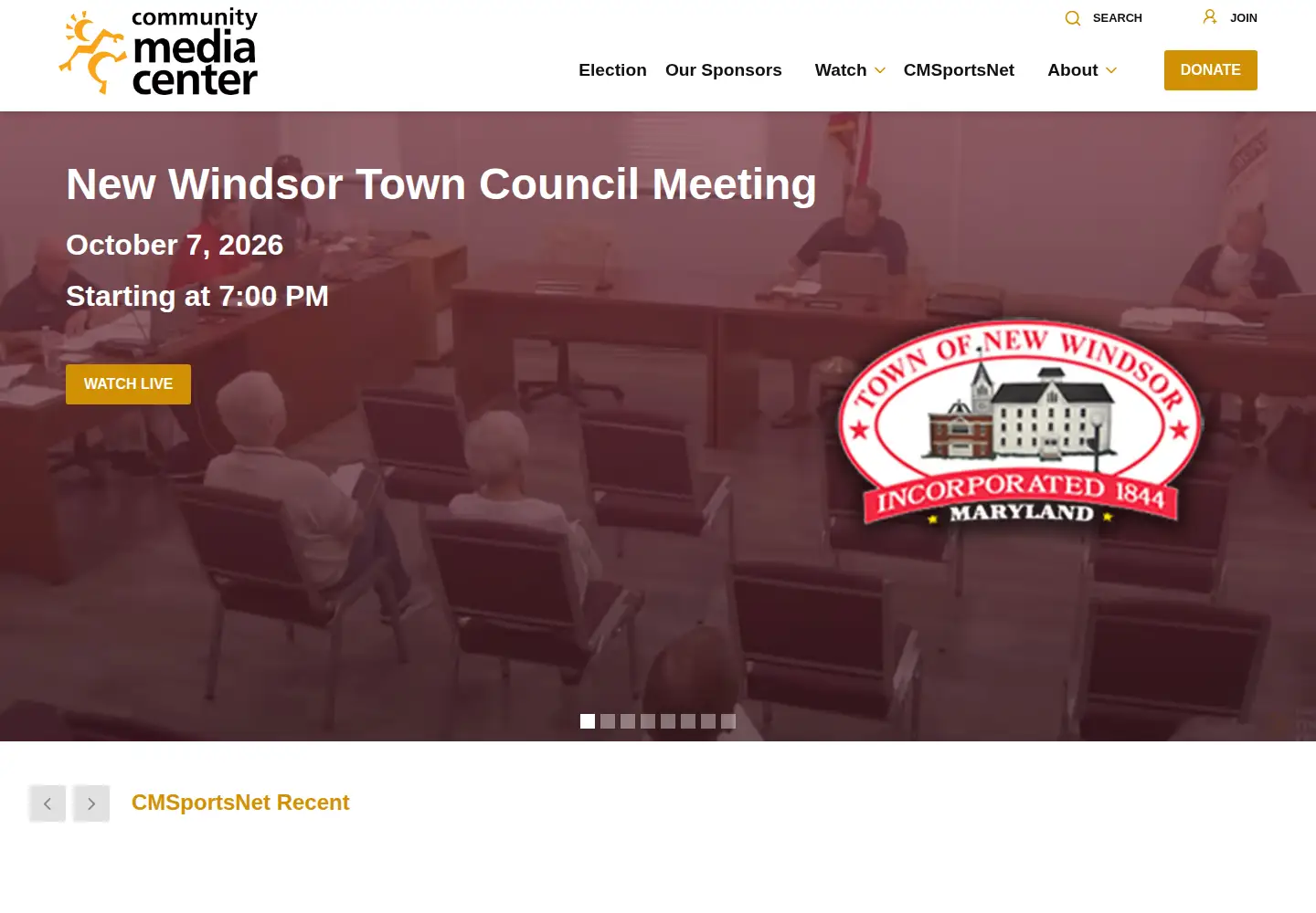 Captured homepage of carrollmediacenter.org in the current scan