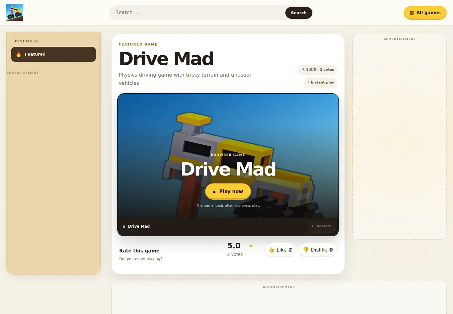 Captured homepage of drivemad.org in the current scan