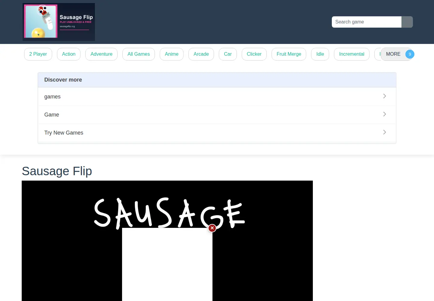 Screenshot of sausageflip.org
