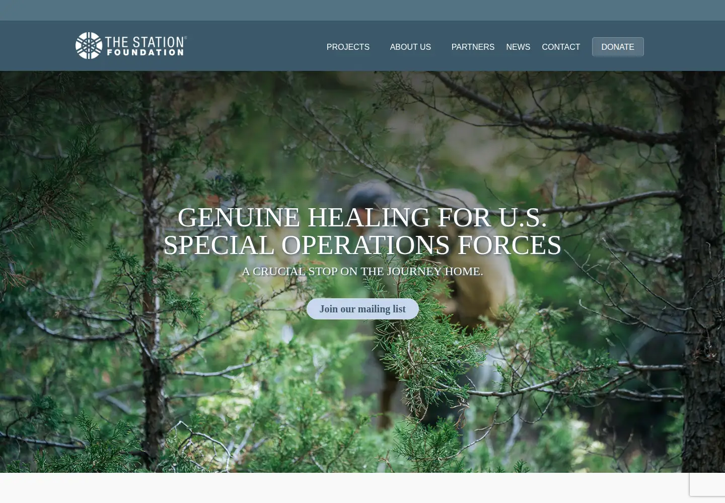 Captured homepage of thestationfoundation.org in the current scan