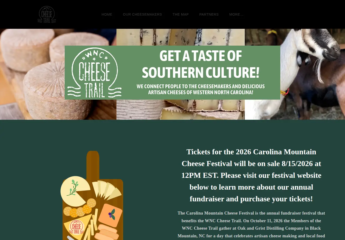 Screenshot of wnccheesetrail.org