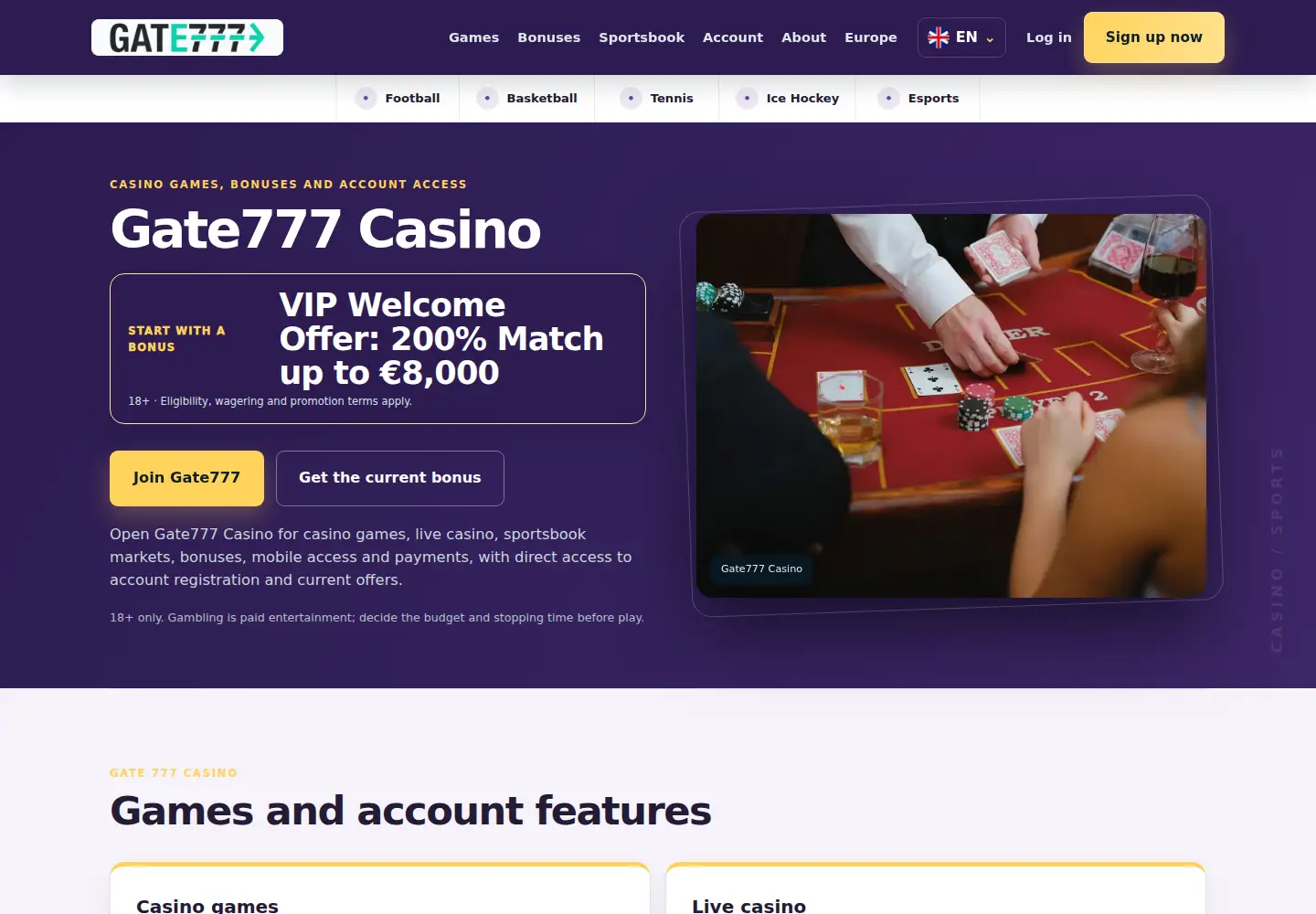 Screenshot of gate777.eu