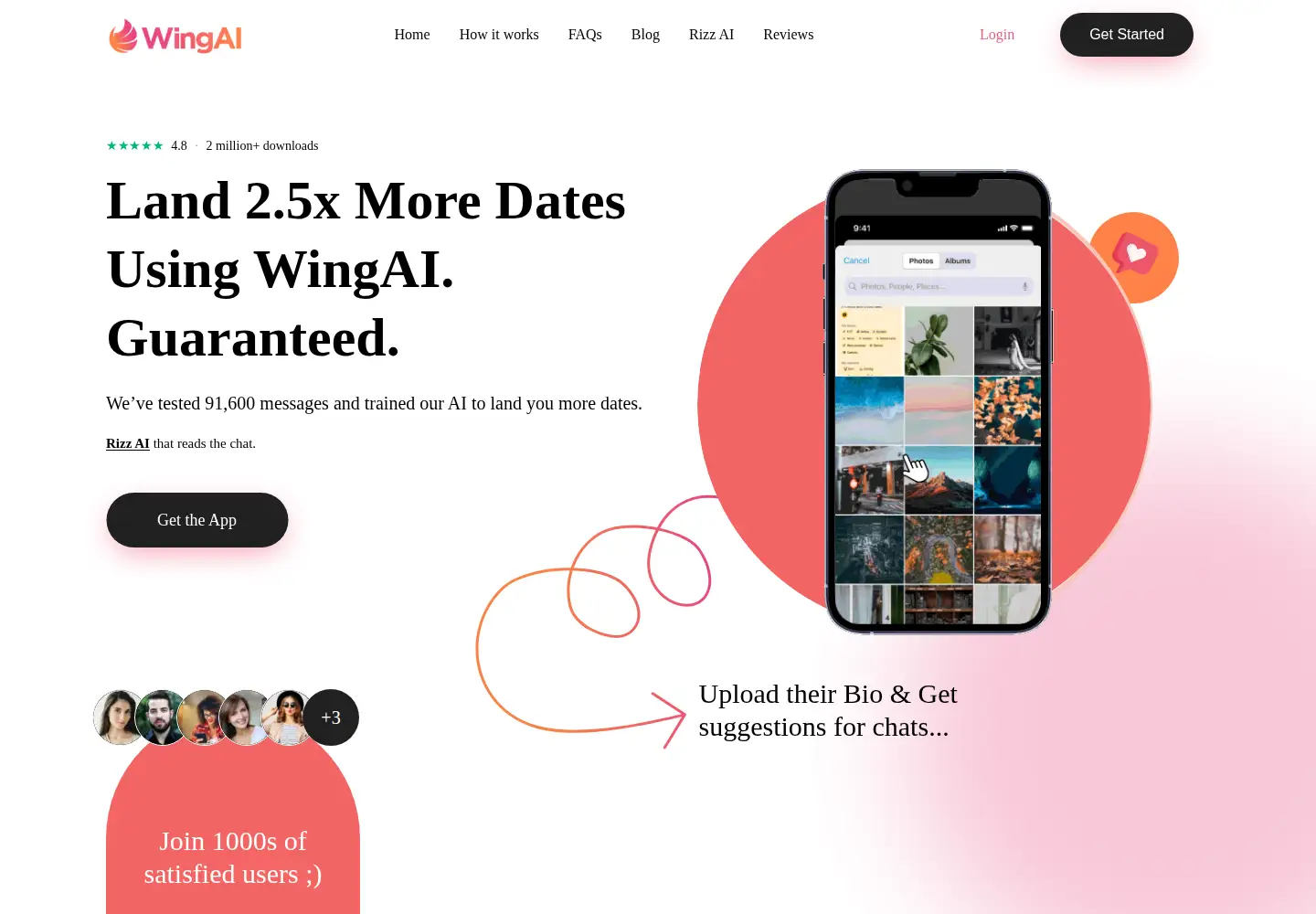 Captured homepage of wingai.app in the current scan