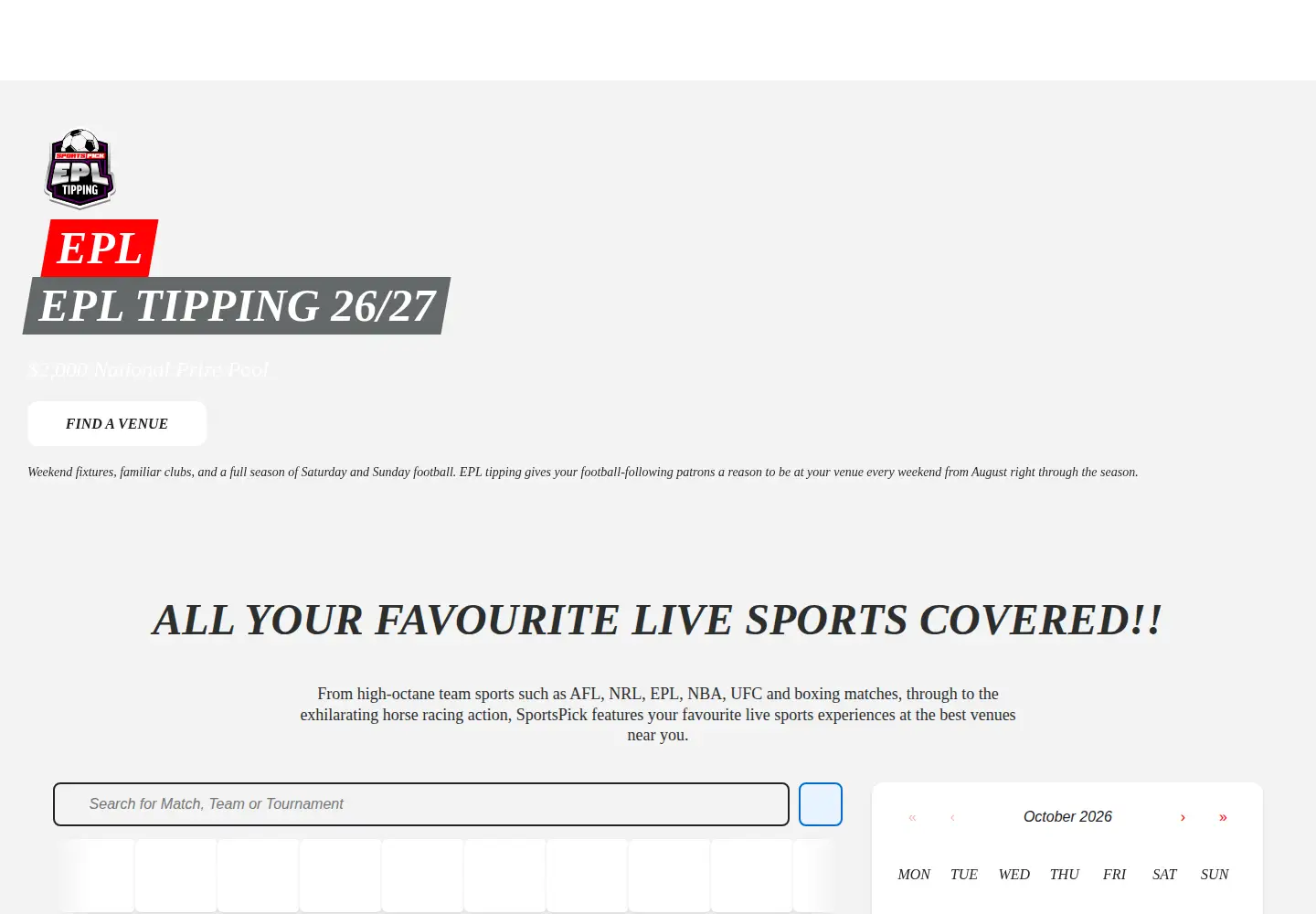 Screenshot of sportspick.com.au