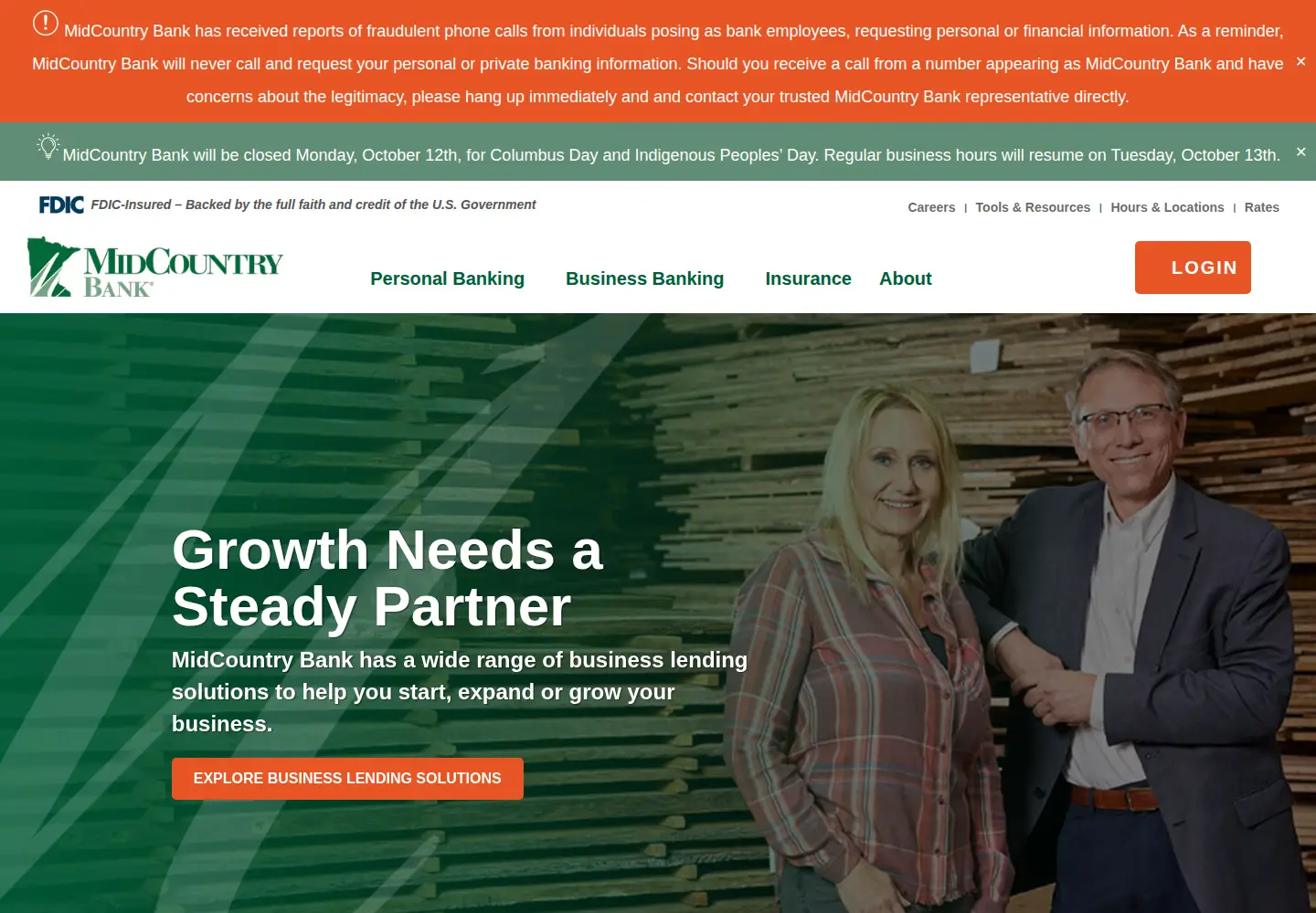 Screenshot of midcountry.bank