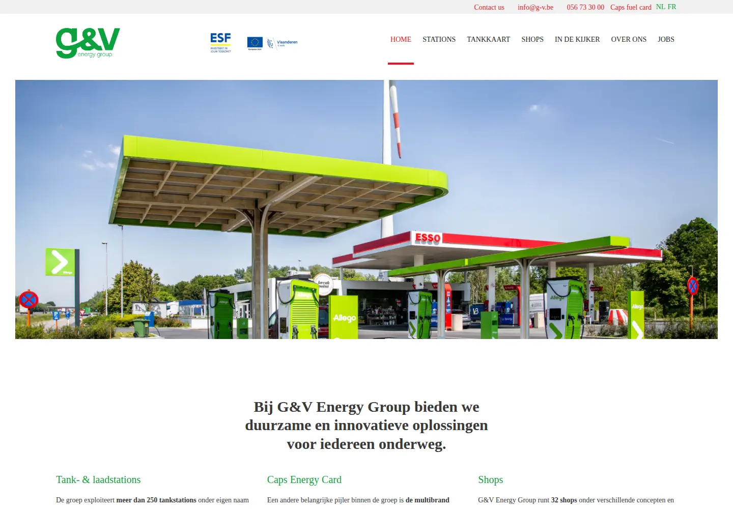 Captured homepage of g-v.be in the current scan