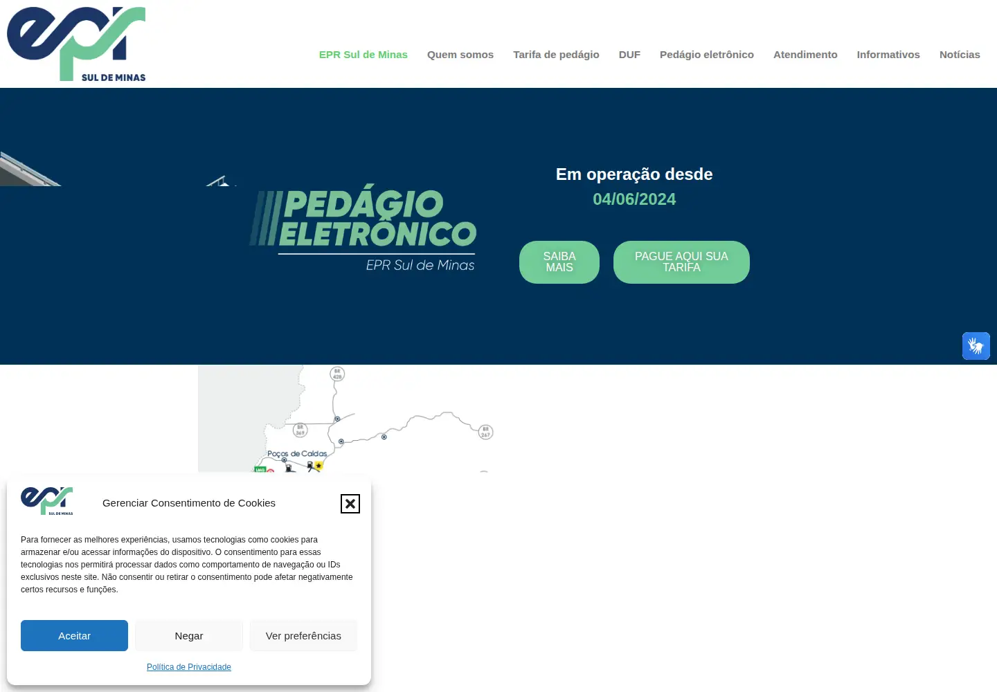 Captured homepage of eprsuldeminas.com.br in the current scan