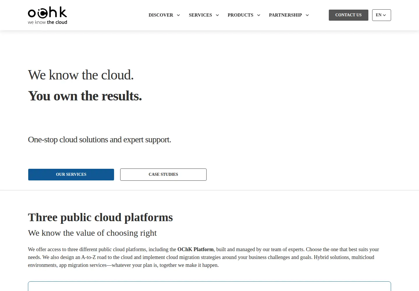 Screenshot of ochk.cloud